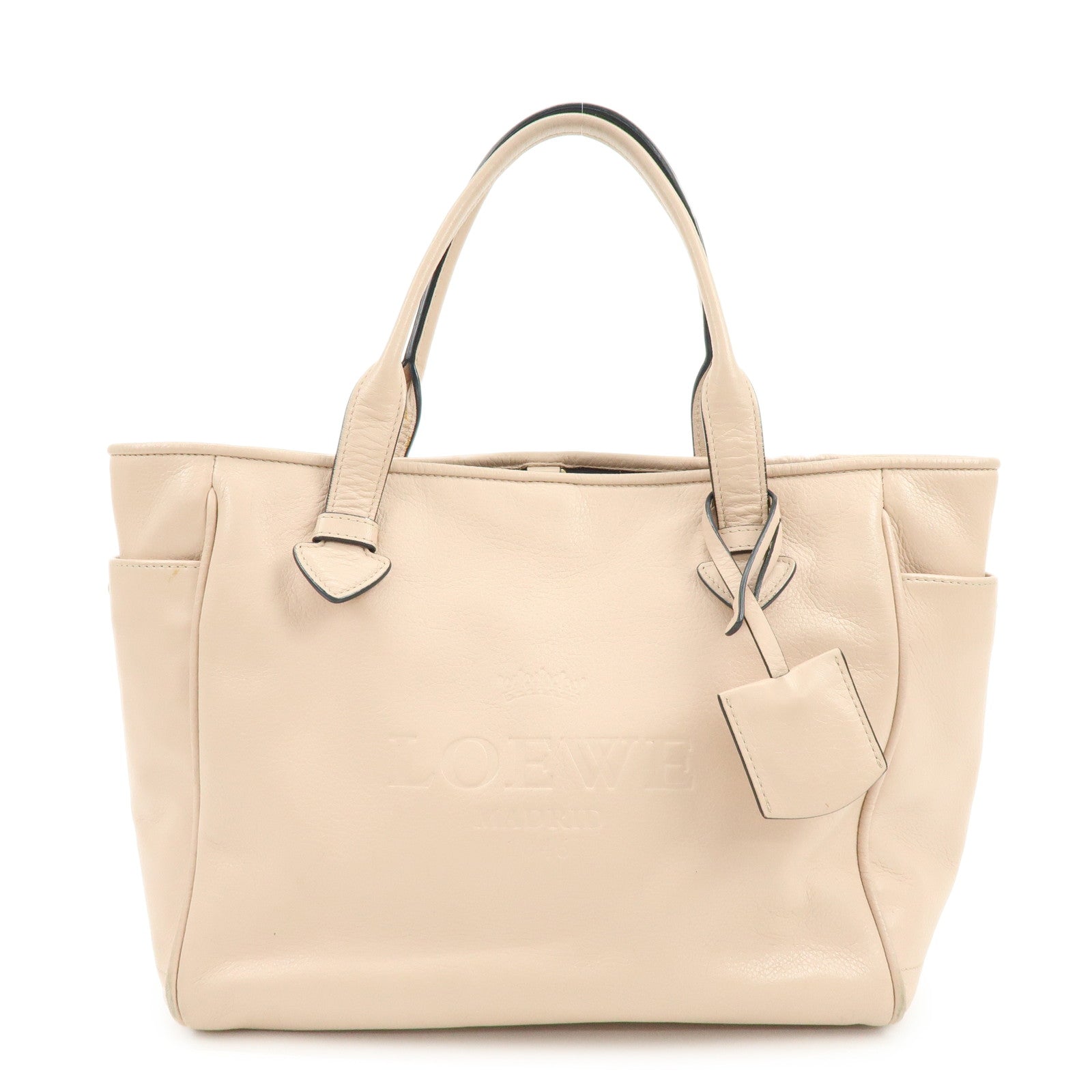 LOEWE Heritage Calf Leather Tote Bag Hand Bag Light Pink