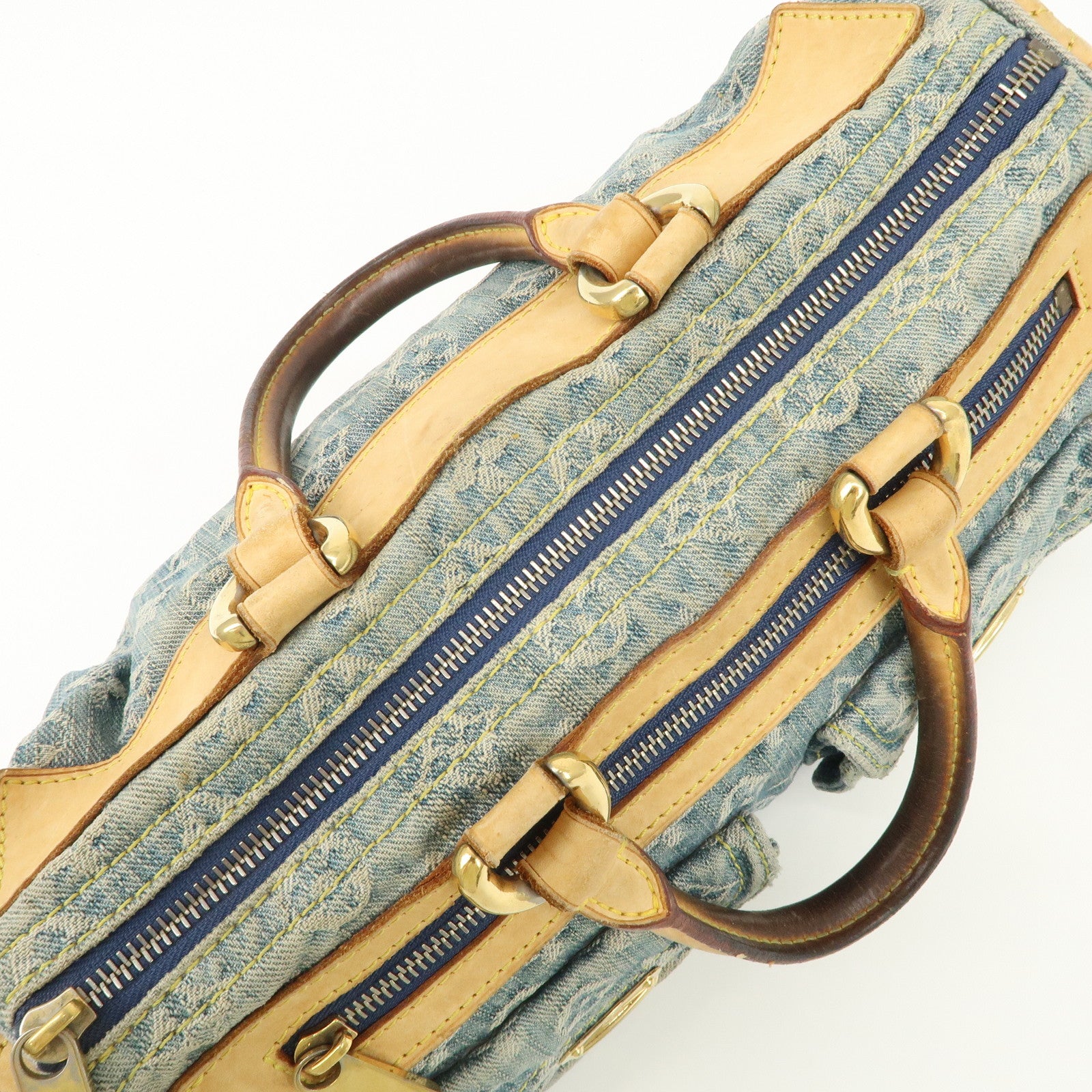 Louis Vuitton Monogram Denim Neo Speedy Boston Bag Blue M95019 Used