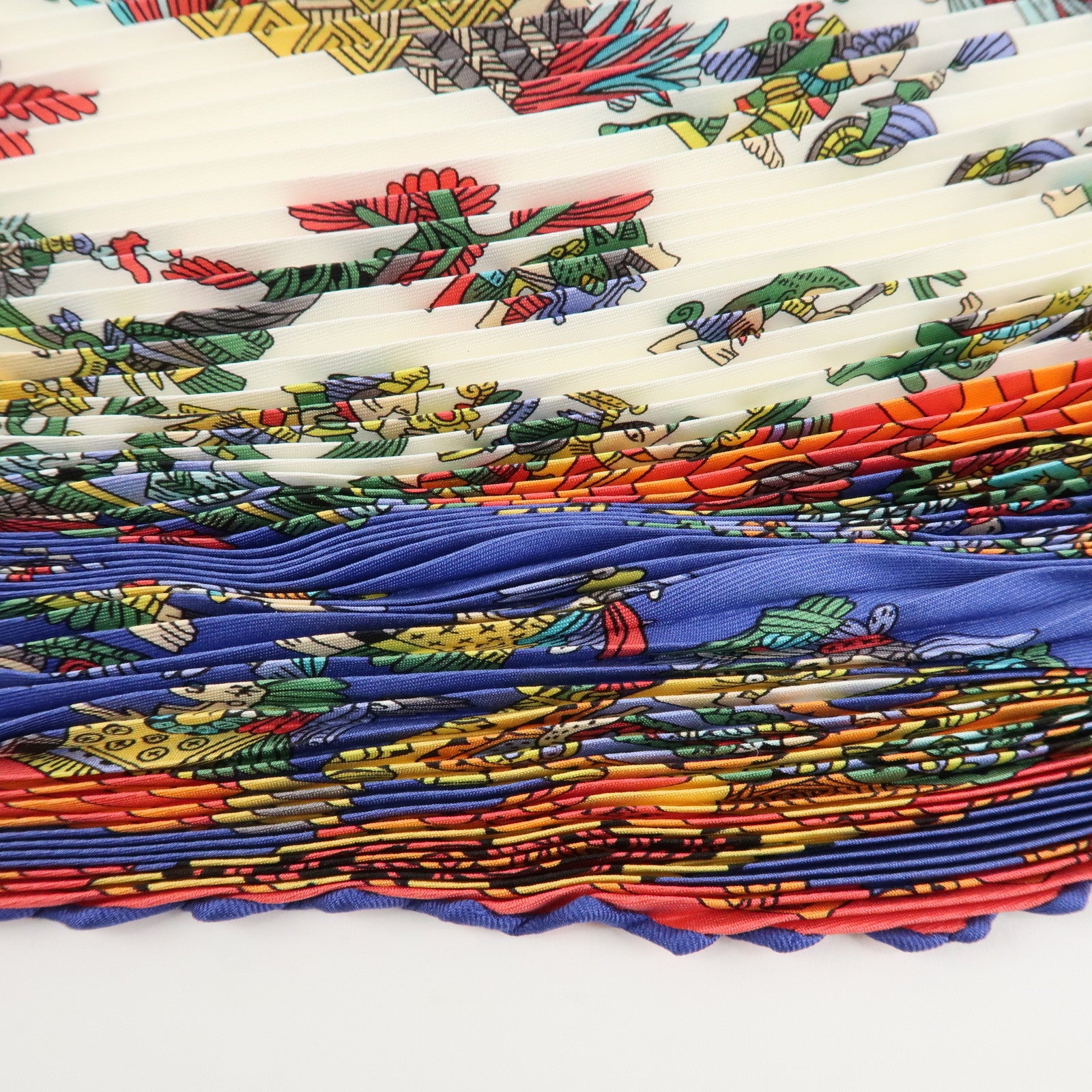 HERMES Pleats Carre Silk 100% Scarf Feria De Sevilla Black Yellow Used