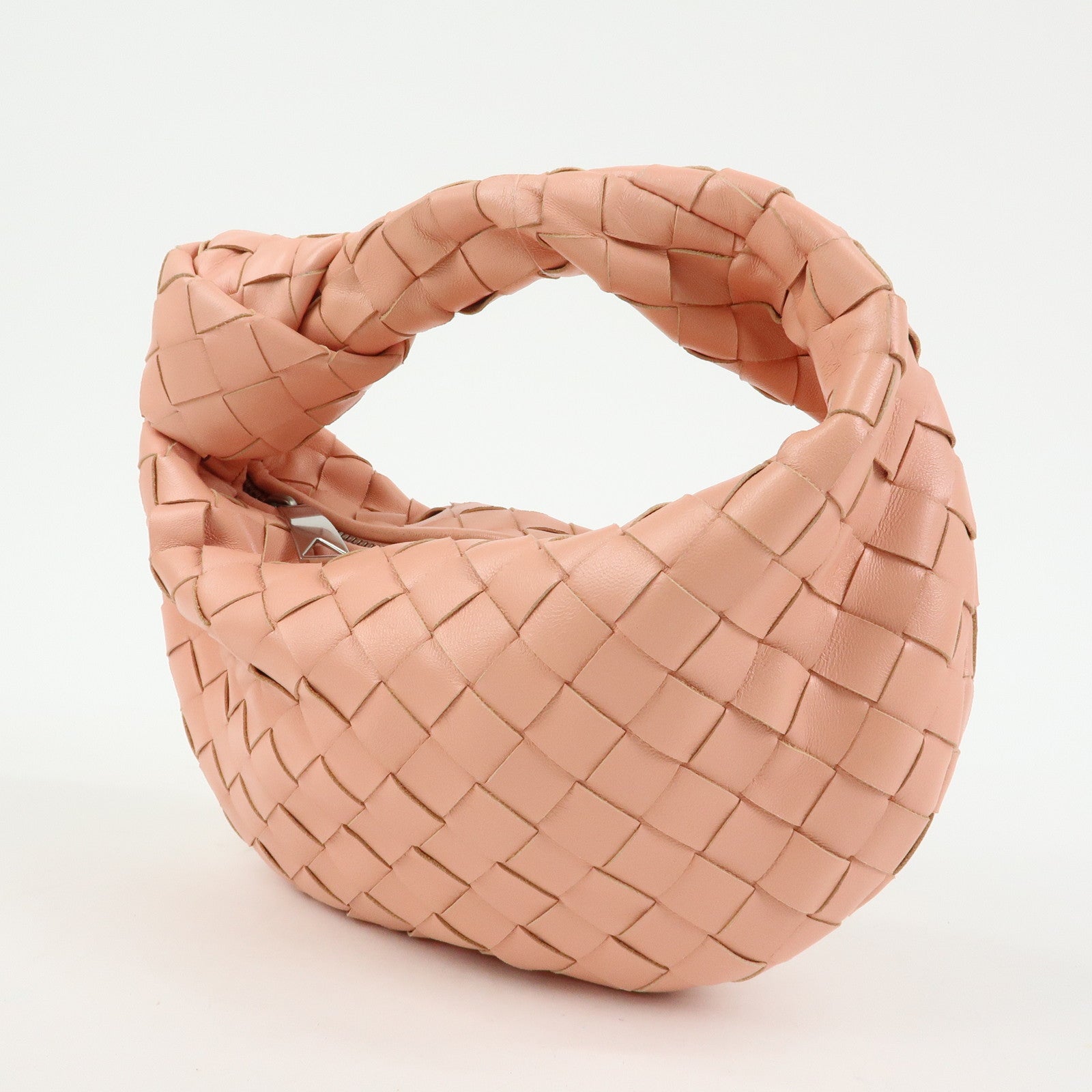BOTTEGA VENETA Mini Jodie Intrecciato Leather Hand Bag Pink