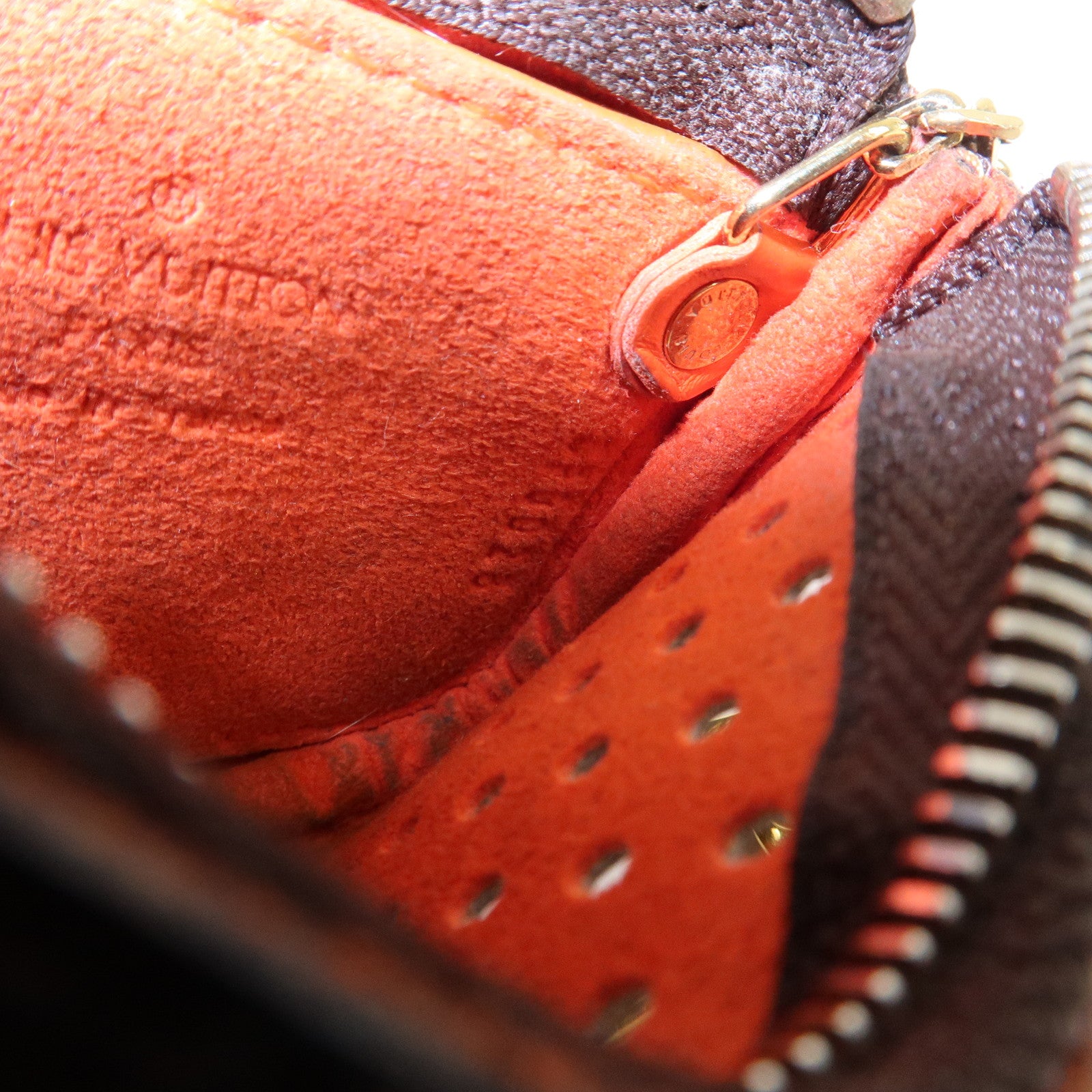 Louis Vuitton Monogram Canvas Perfo Pochette Cles Orange M95222 Used