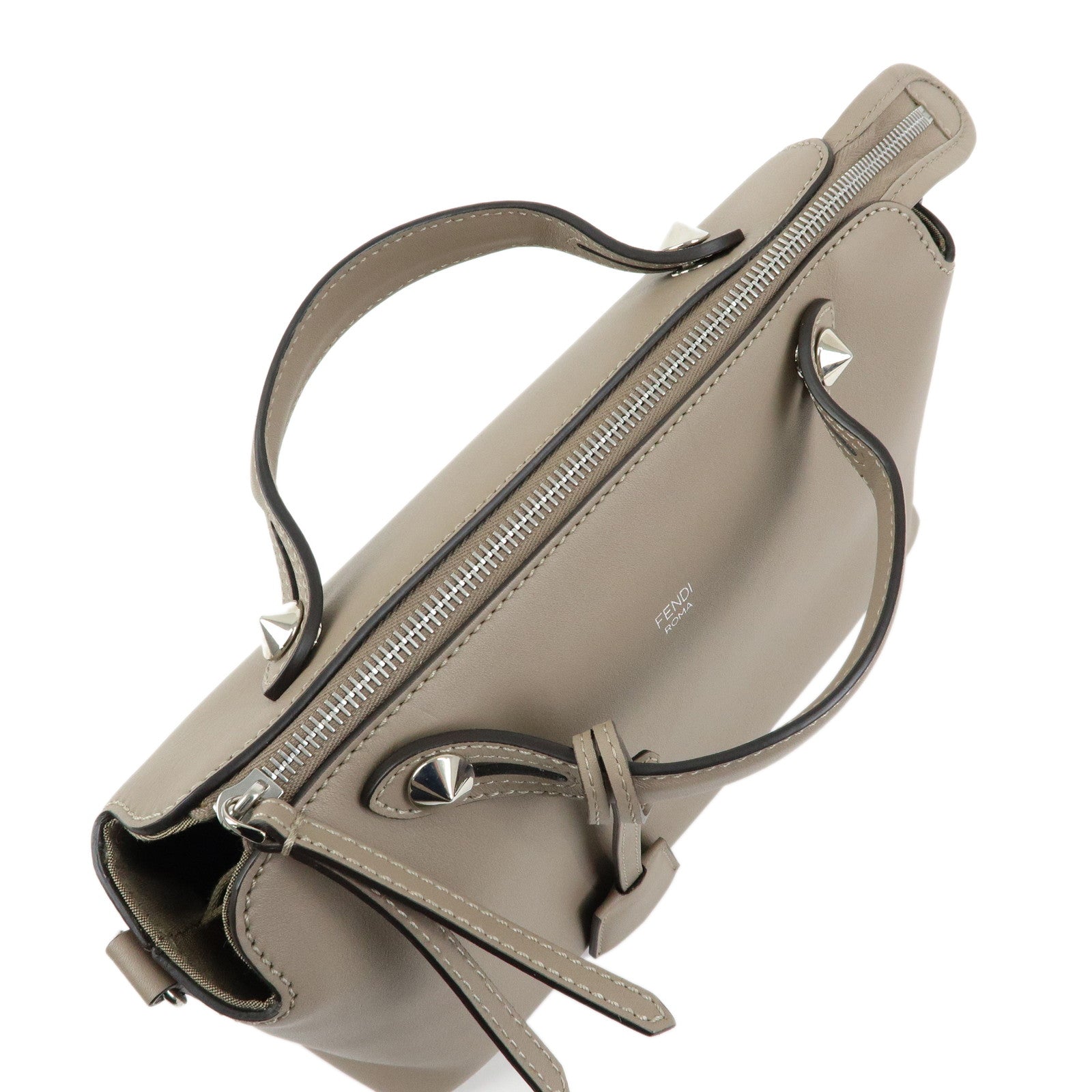 FENDI BY THE WAY Medium Leather 2Way Hand Bag Greige 8BL124