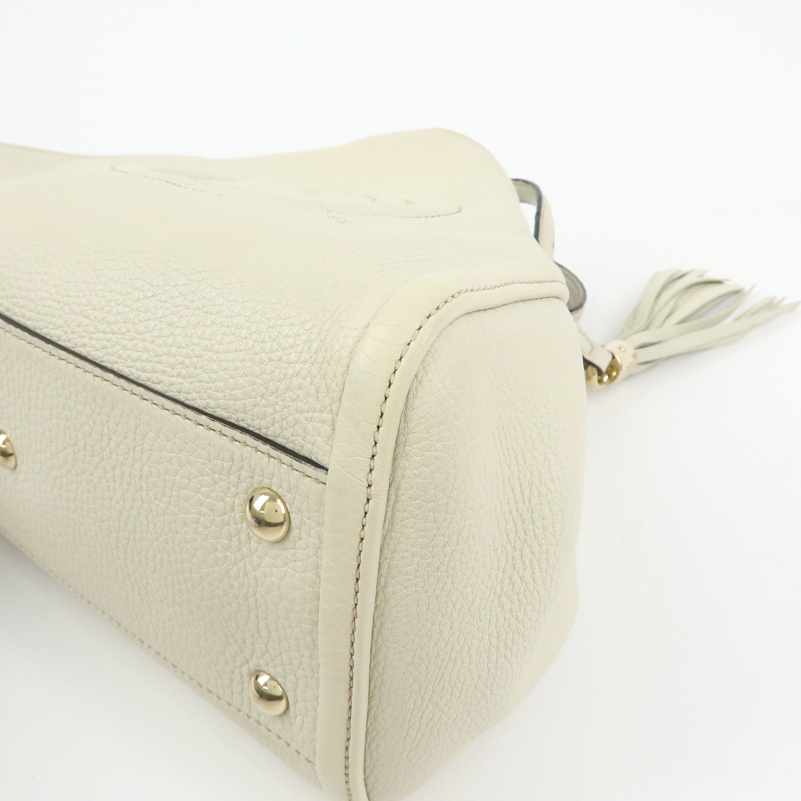 GUCCI SOHO Interlocking G Calf Leather 2Way Hand Bag Ivory 336751