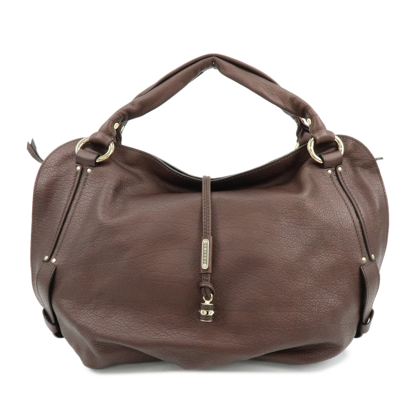 CELINE Leather Bittersweet Shoulder Bag Hand Bag Bronze