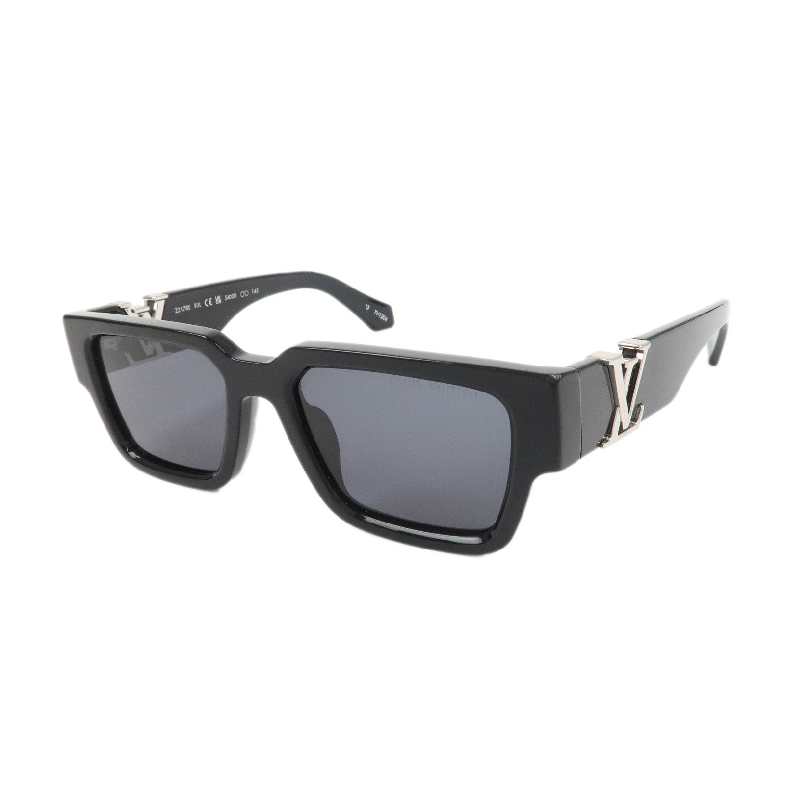 Louis Vuitton LV Sleek Square Plastic Sunglasses Black Z2178E