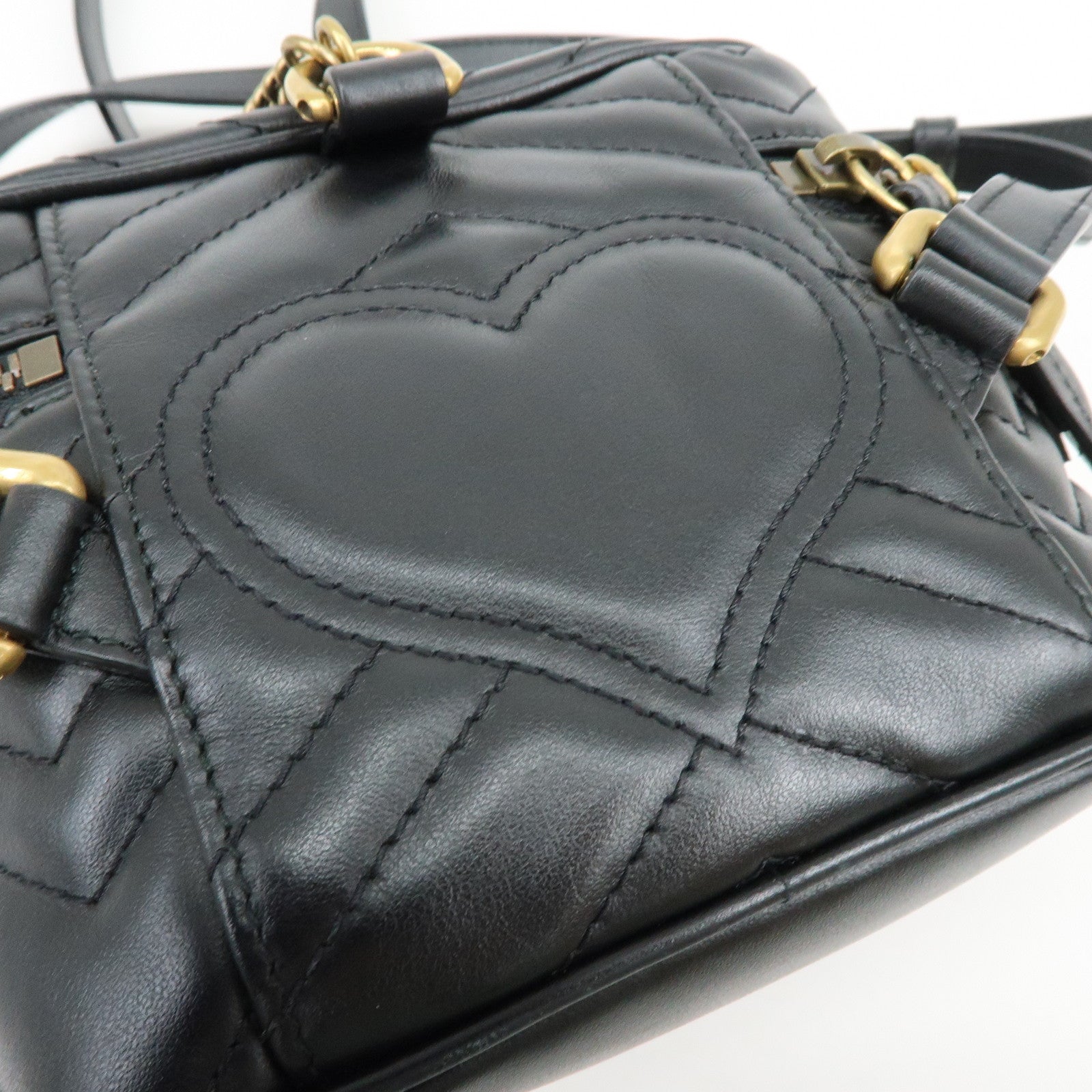 GUCCI GG Marmont Leather Backpack Rucksack Black 598594