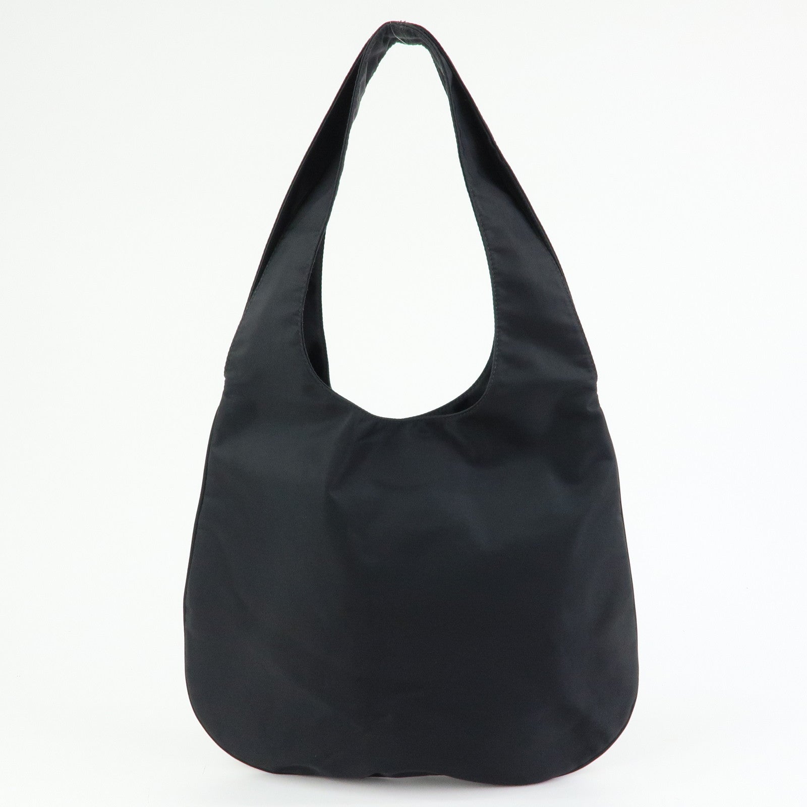 FENDI FF Logo Nylon Leather Shoulder Bag Tote Bag Black 19・B 15062