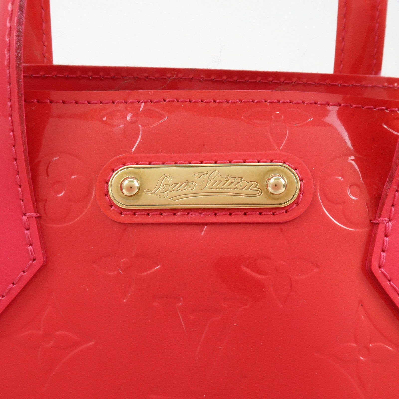 Louis Vuitton Monogram Vernis Wilshire PM Hand Bag Rose Pop M93643