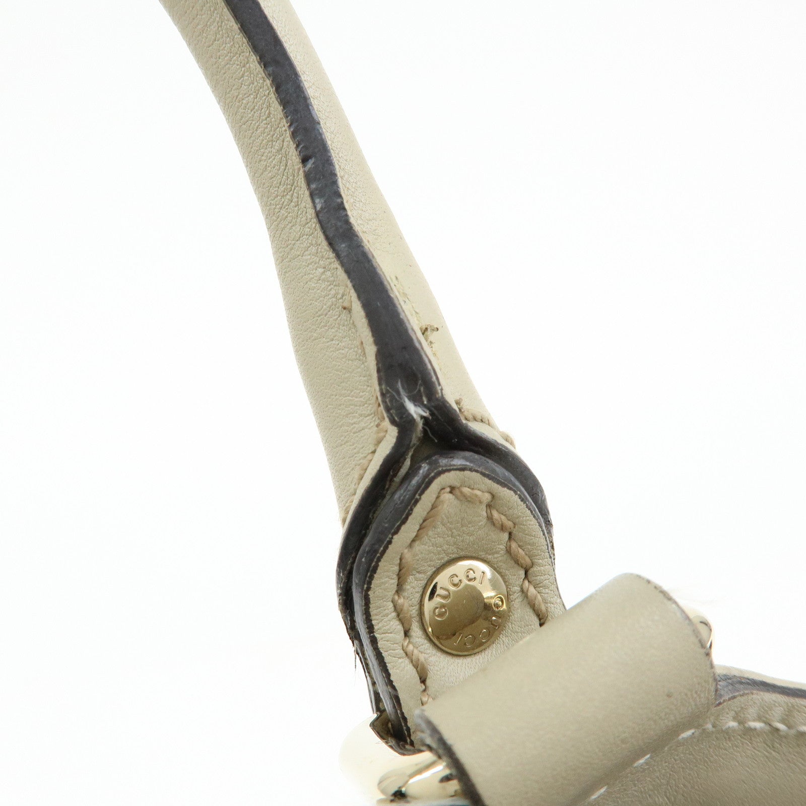 GUCCI Sukey Interlocking G Guccissima Leather Hand Bag Ivory 211944