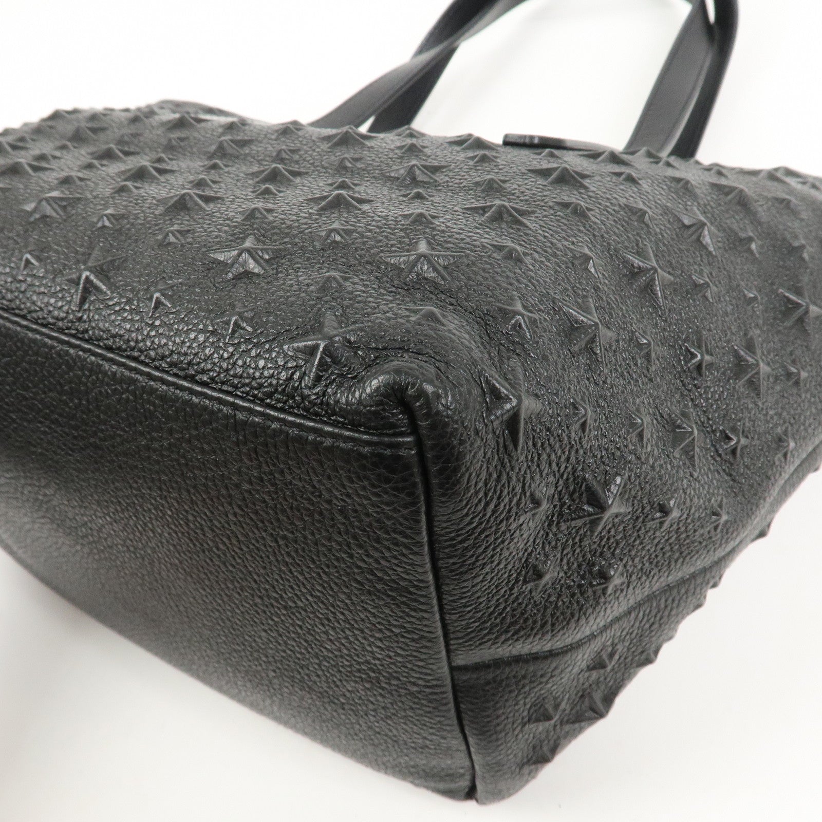 JIMMY CHOO Star Emboss SOFIASEMG Calf Leather Tote Bag Black