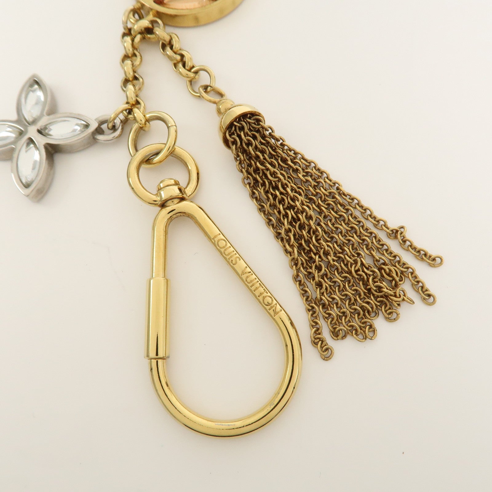 Louis Vuitton Porte Cles Ice Flower Bag Charm Gold Silver M66780