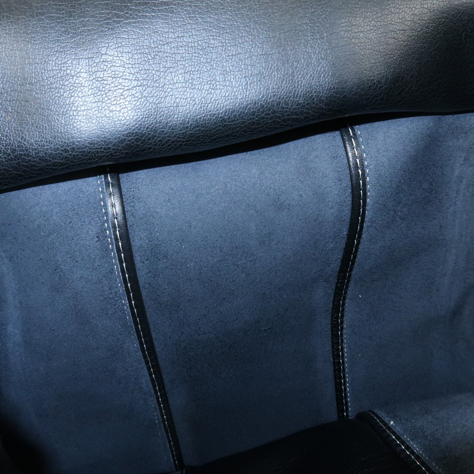 Christian Dior Leather CD Logo Drawstring Shoulder Bag Black Used