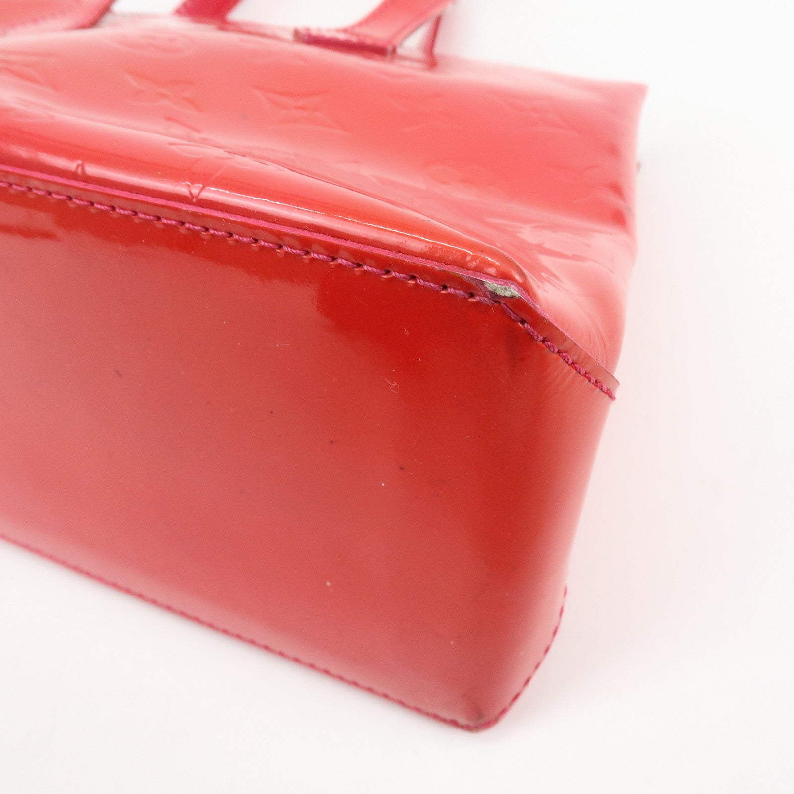 Louis Vuitton Monogram Vernis Wilshire PM Hand Bag Rose Pop M93643