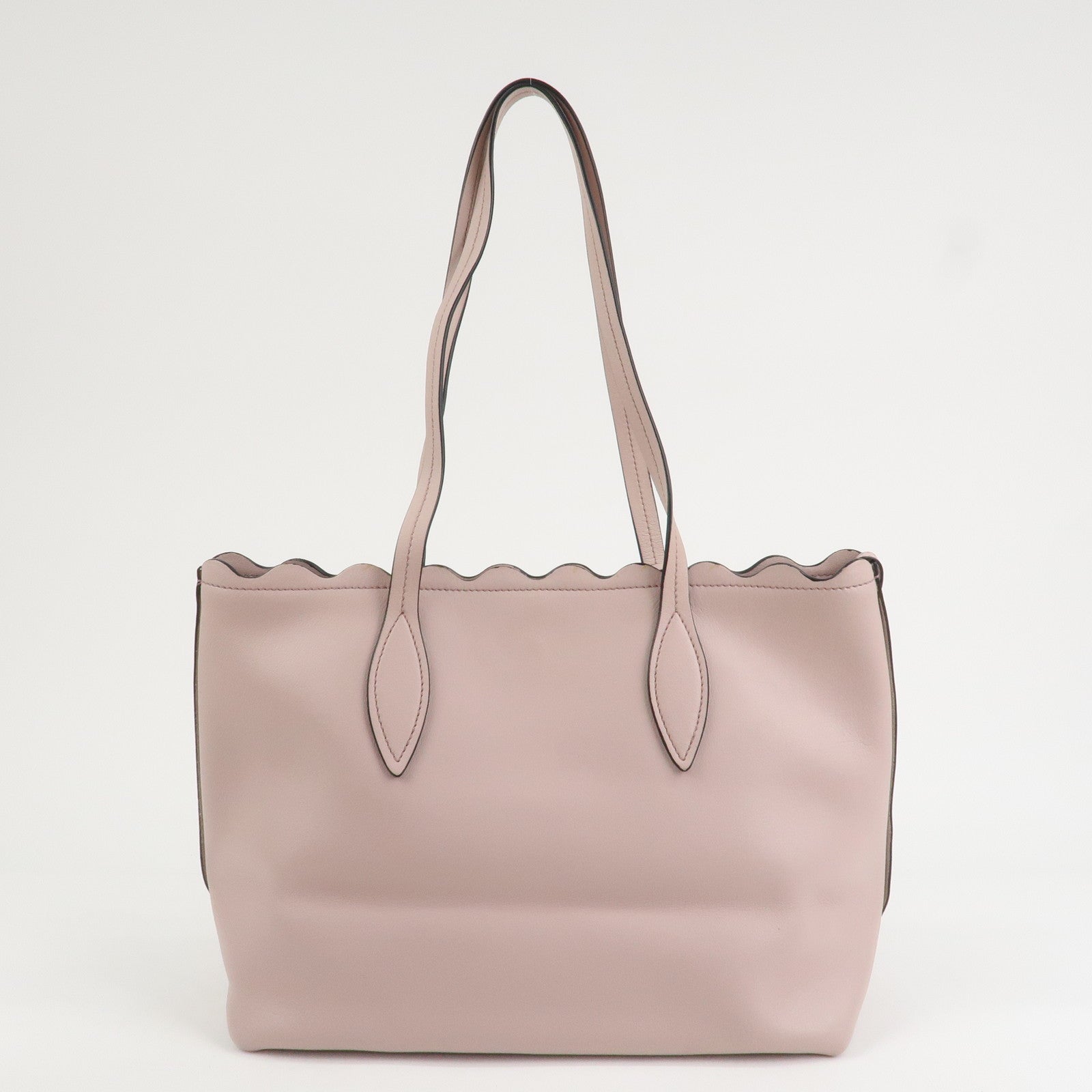 MIU MIU Leather Flower Tote Bag Shoulder Bag Pink 5BG054