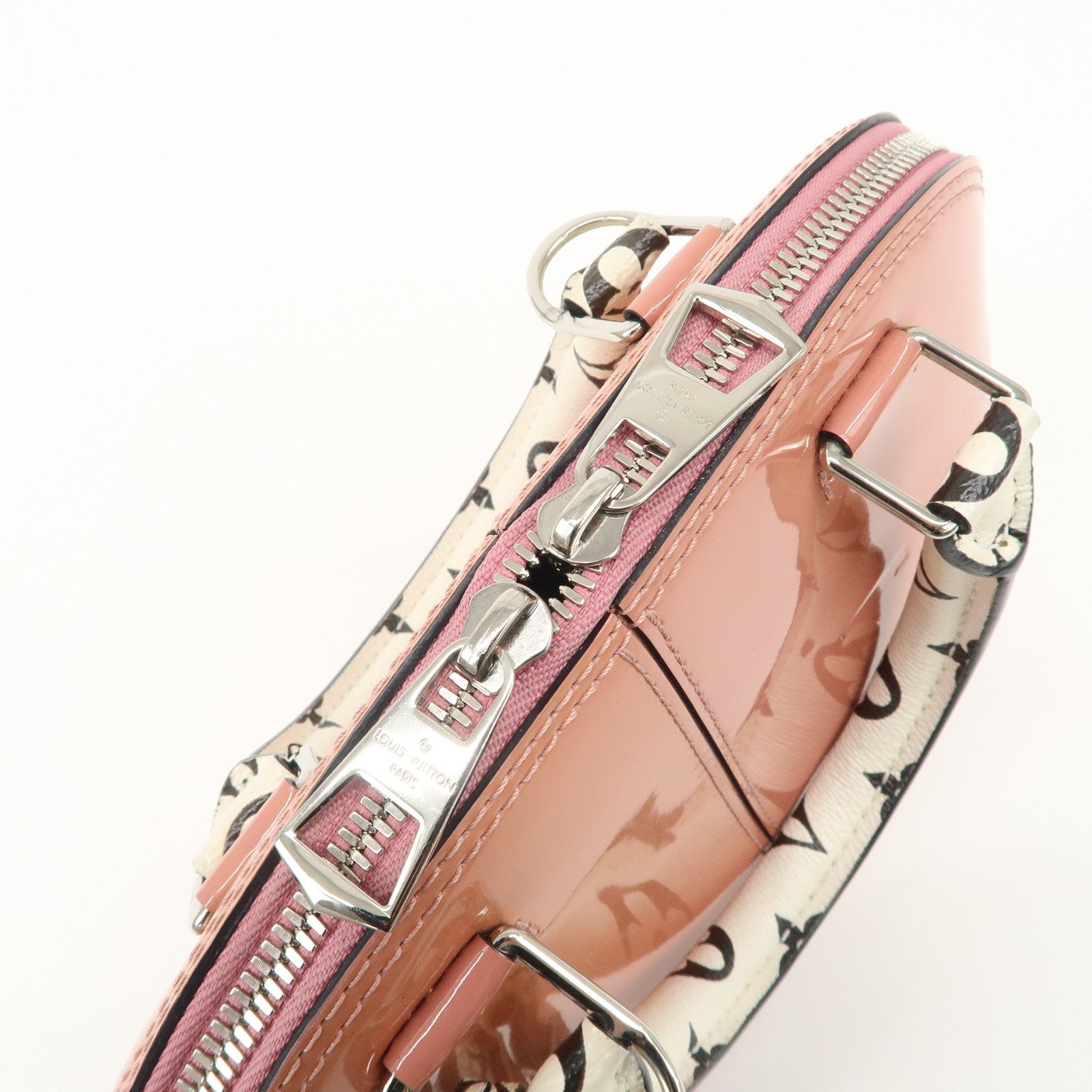 Louis Vuitton Vernis Miroir Alma BB 2Way Hand Bag Rose Splash M54704 Used
