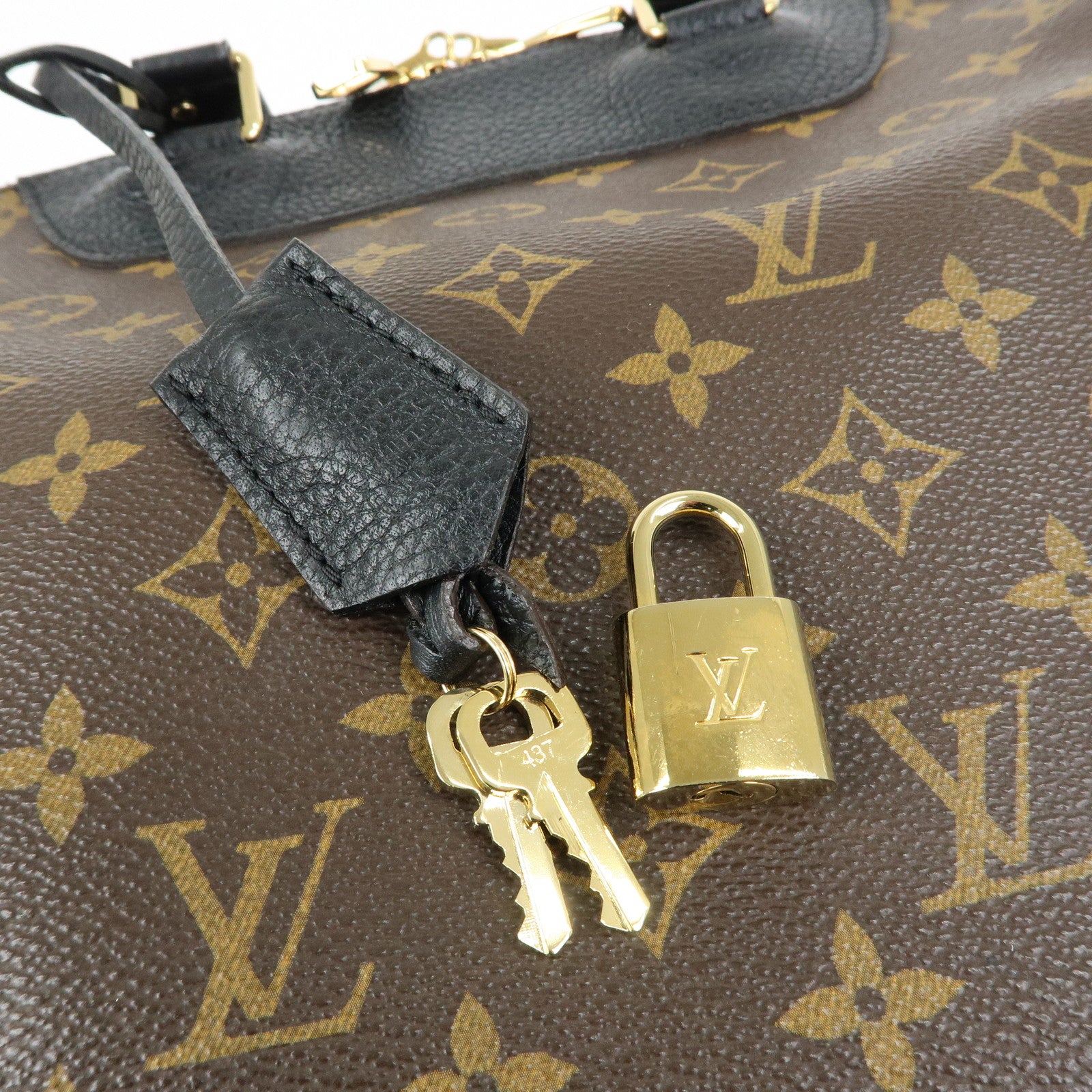 Louis Vuitton Monogram Canvas Leather Retiro Hand Bag Brown M50058