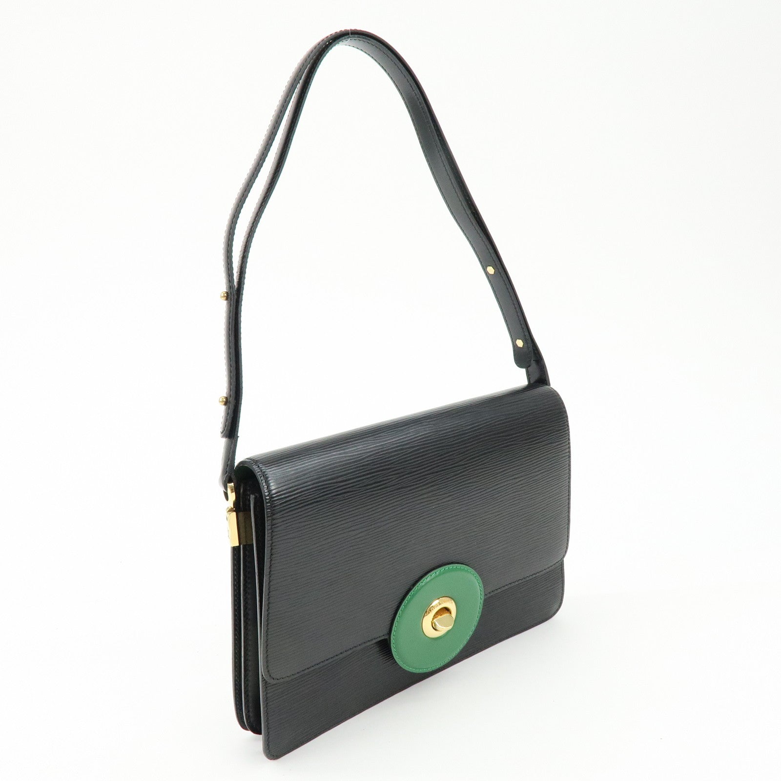 Louis Vuitton Epi Free Run Shoulder Bag Noir Borneo Green M52414