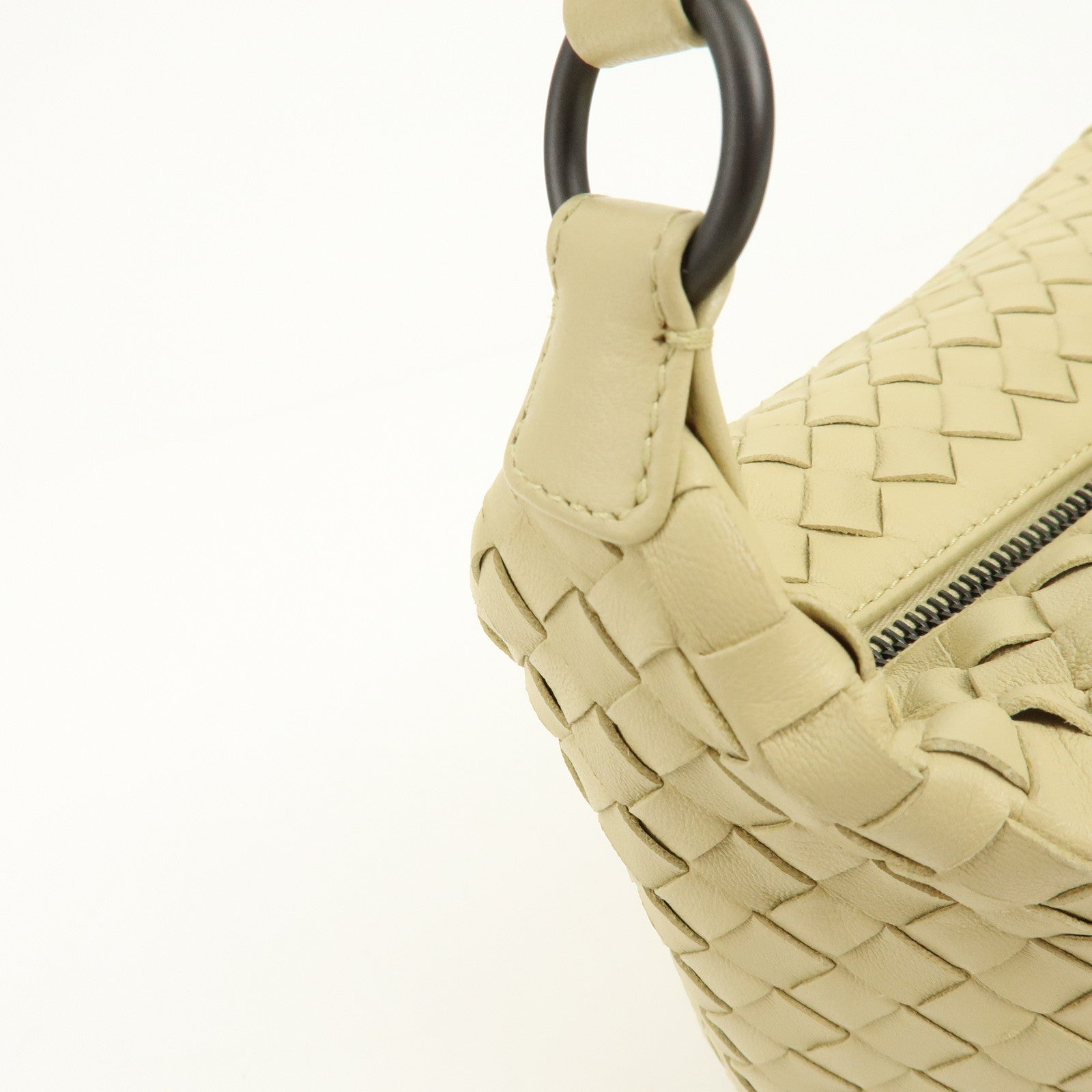 BOTTEGA VENETA Hobo Intrecciato Leather Shoulder Bag Beige 239988