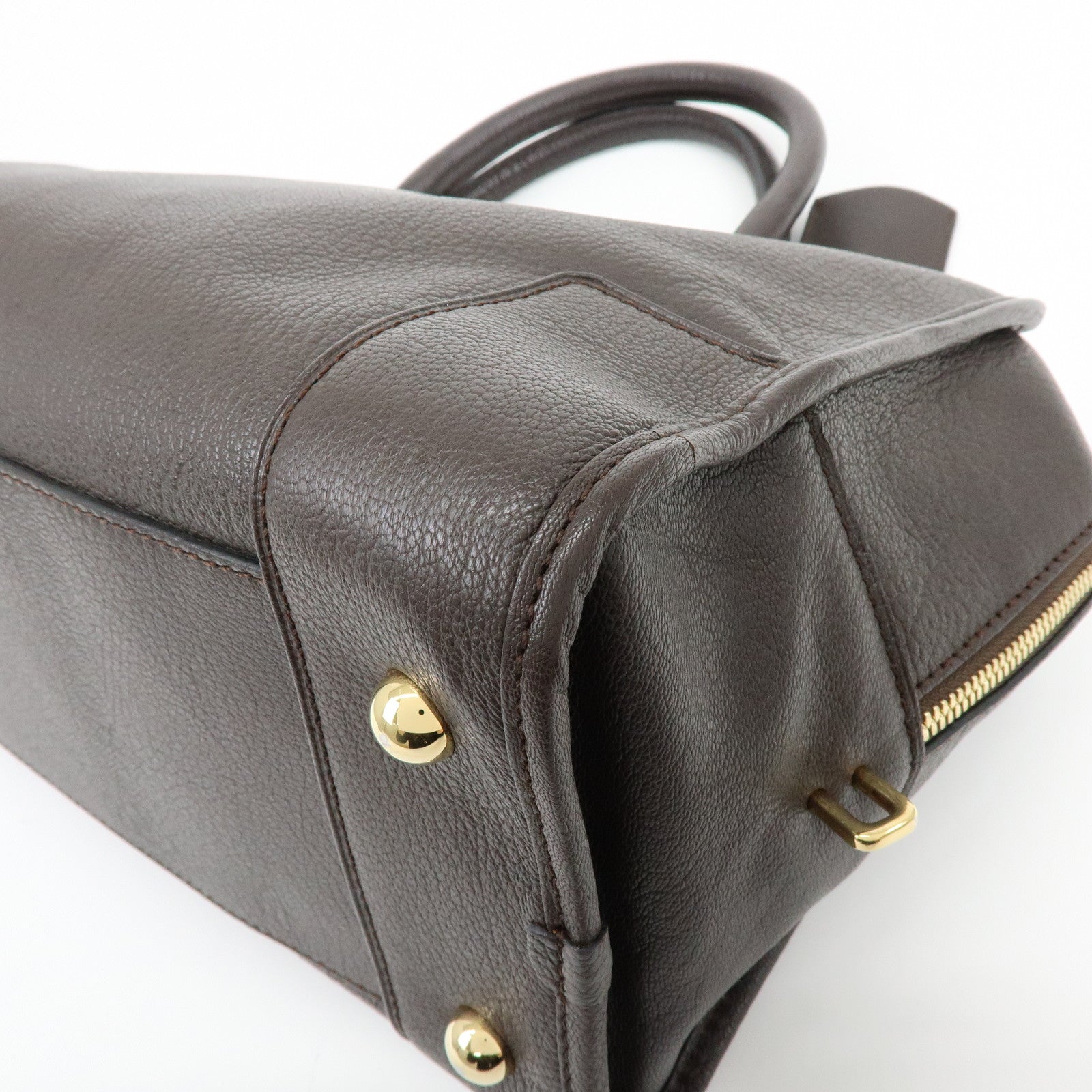 LOEWE Anagram Amazona 36 Hand Bag Boston Bag Dark Brown
