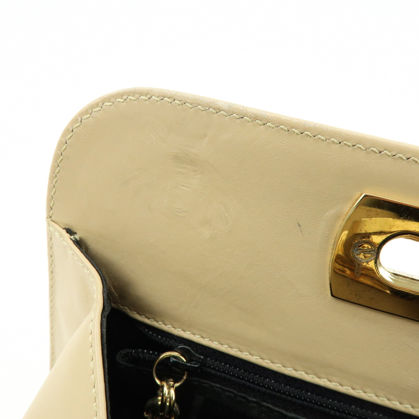 Ferragamo Gancini Leather Shoulder Bag Crossbody Bag Beige