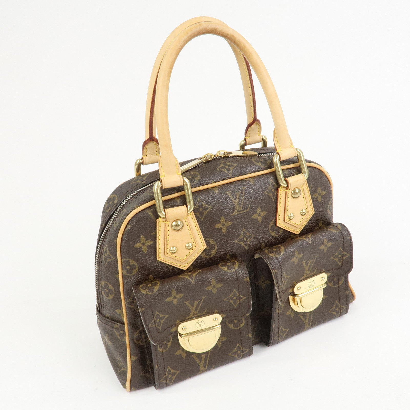 Louis Vuitton Monogram Manhattan PM Hand Bag Brown M40026