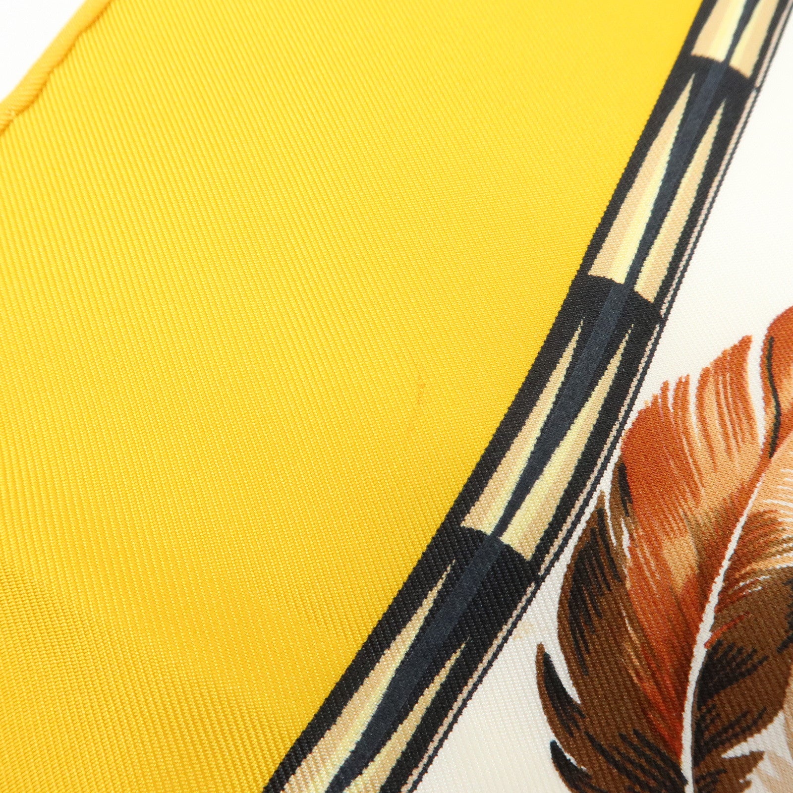 HERMES Carre 90 Silk 100% Scarf Brazil Yellow Brown