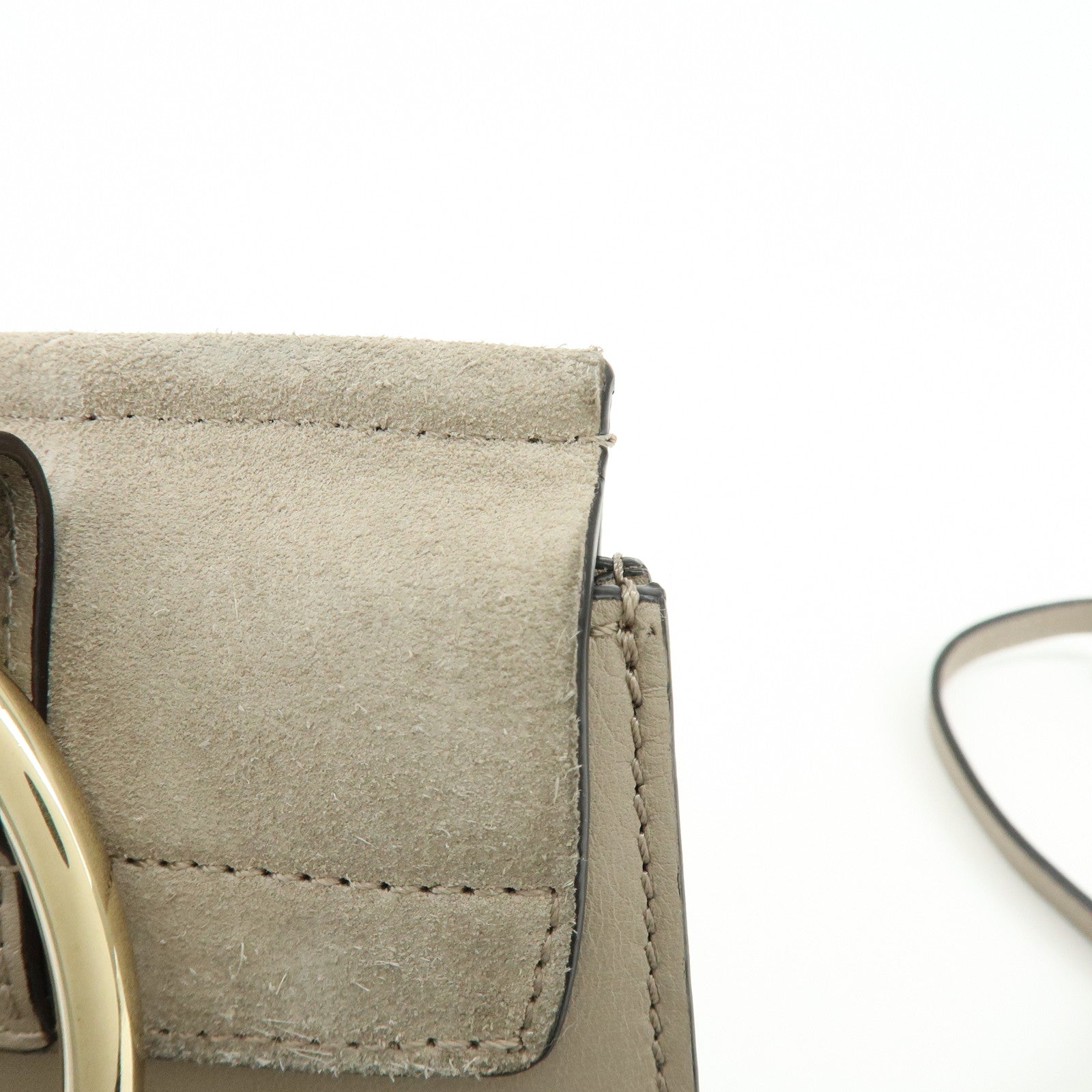 Chloe Faye Suede Leather Shoulder Bag Crossbody Bag Beige