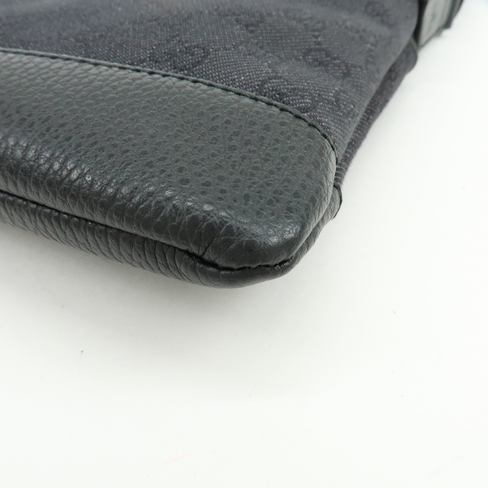 GUCCI GG Denim Leather Shoulder Bag Crossbody Bag Black 509635