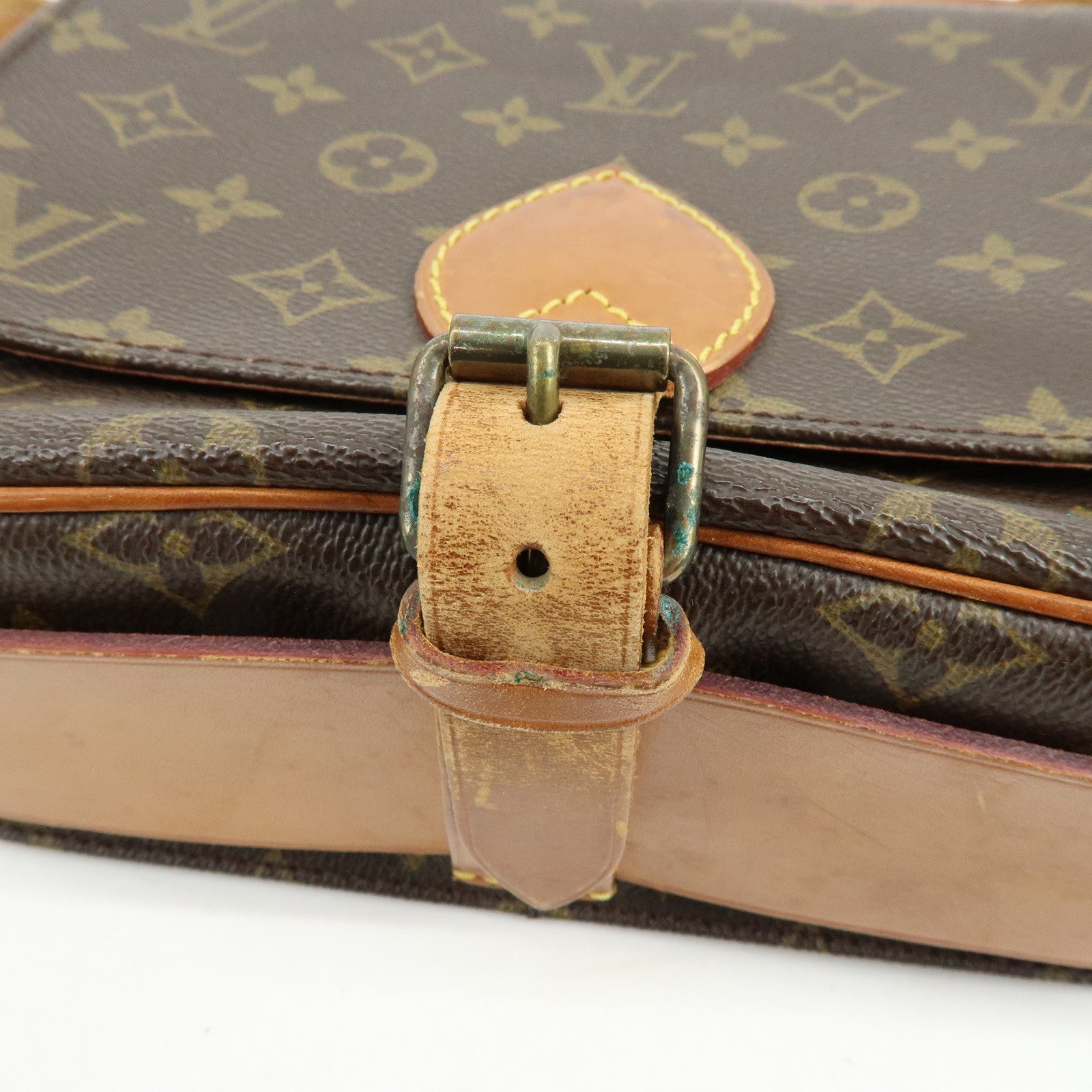 Louis Vuitton Monogram Cartouchiere MM Shoulder Bag Brown M51253