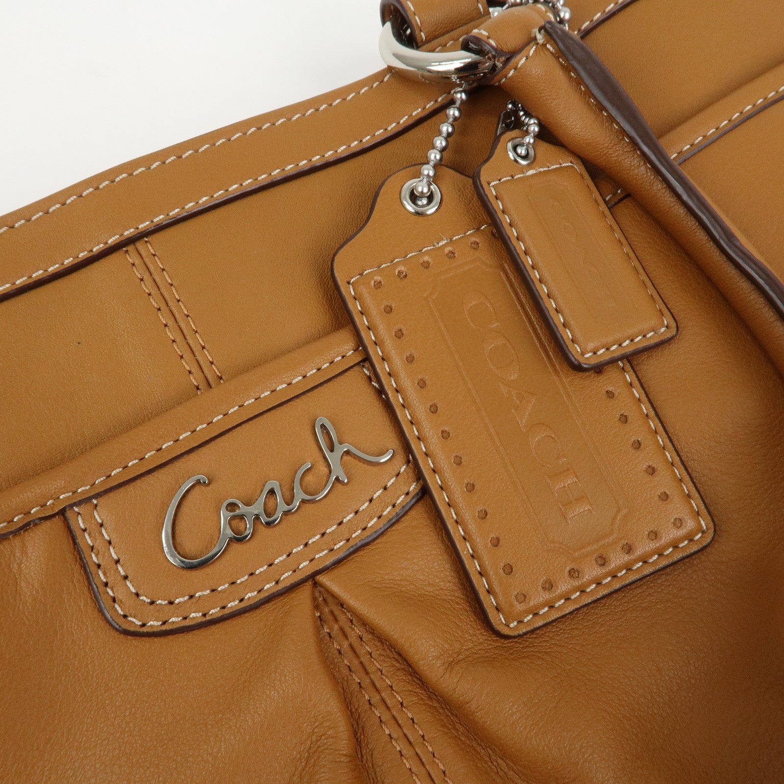 COACH Signature Canvas Leather Set of 2 Hand Bag Black Brown