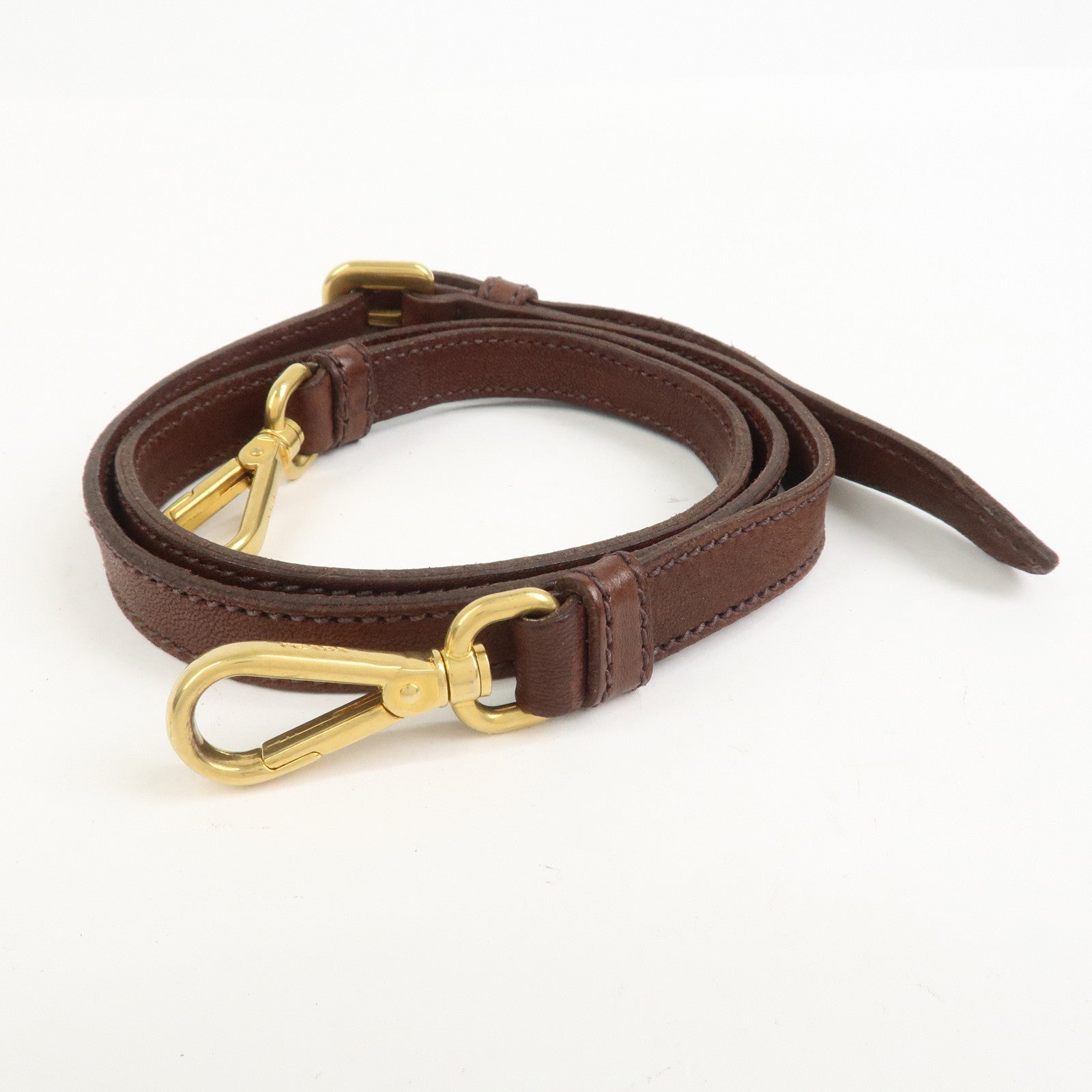 PRADA Logo Leather 2Way Bag Hand Bag Shoulder Bag Brown BN1773