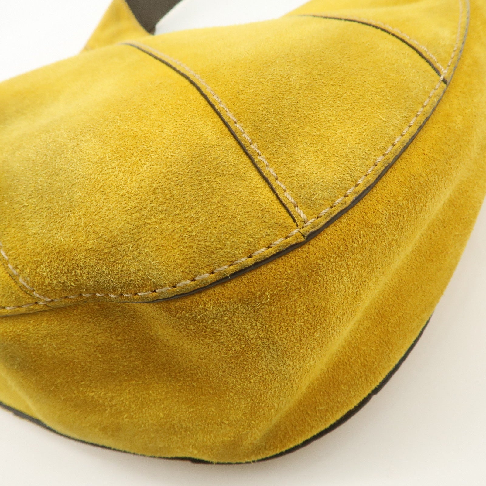 JIMMY CHOO Suede Leather Shoulder Bag Hand Bag Yellow