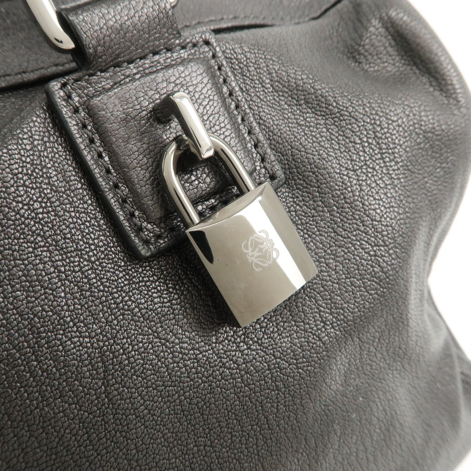 LOEWE Anagram Leather 2WAY Bag Shoulder Bag Hand Bag Metallic Gray