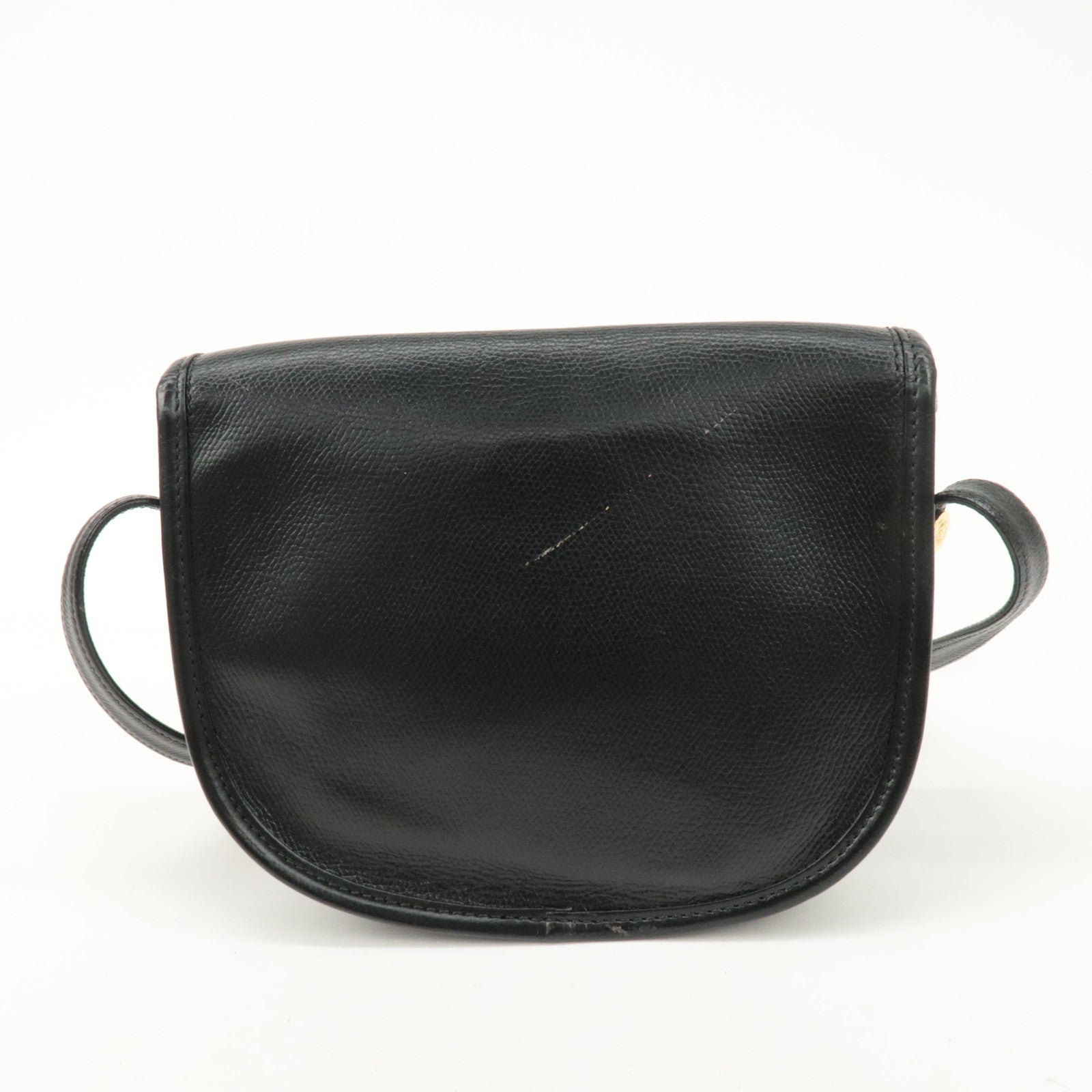 LOEWE Anagram Leather Shoulder bag Black Gold Hardware Used