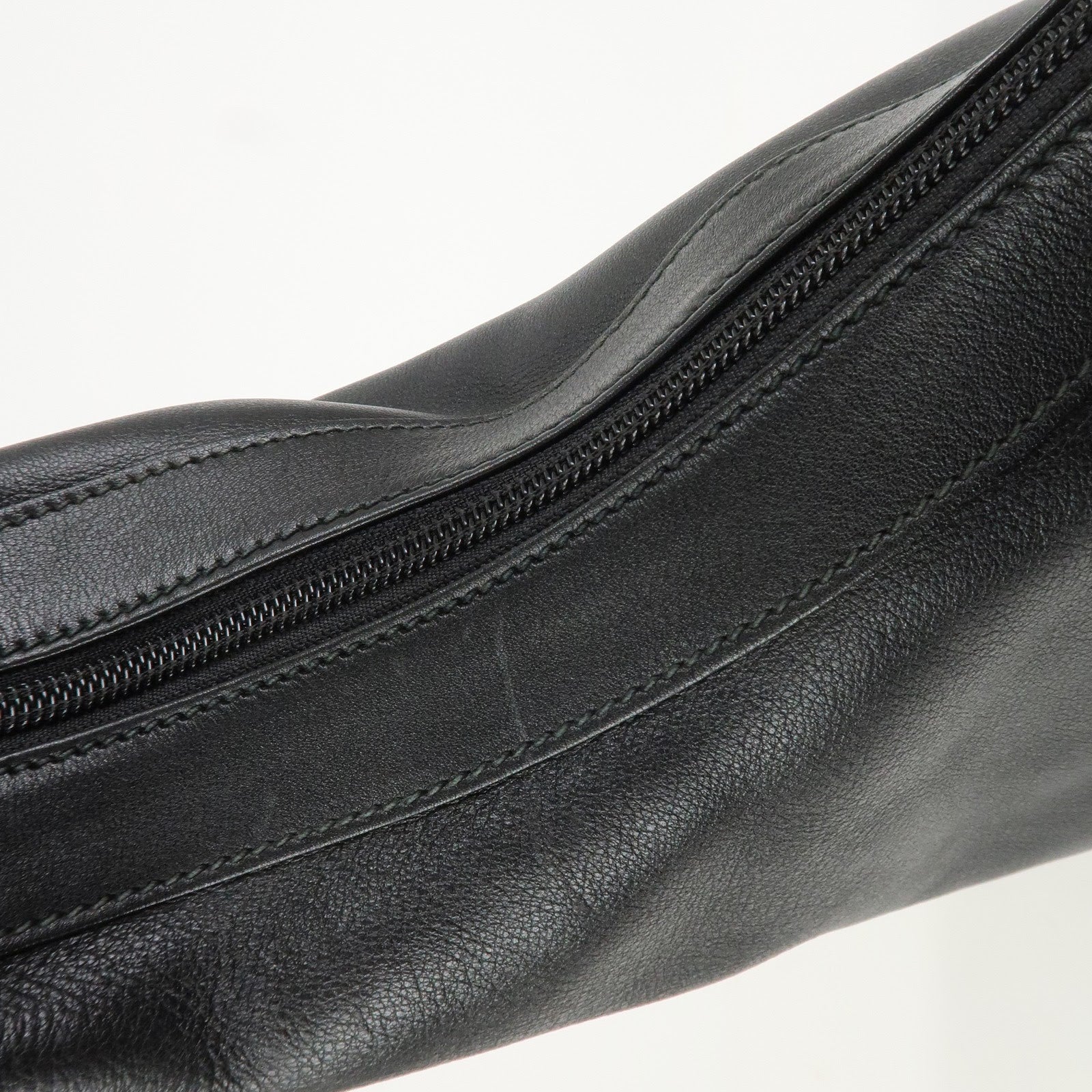 GUCCI Bamboo Leather Shoulder Bag Black 001.113.1643