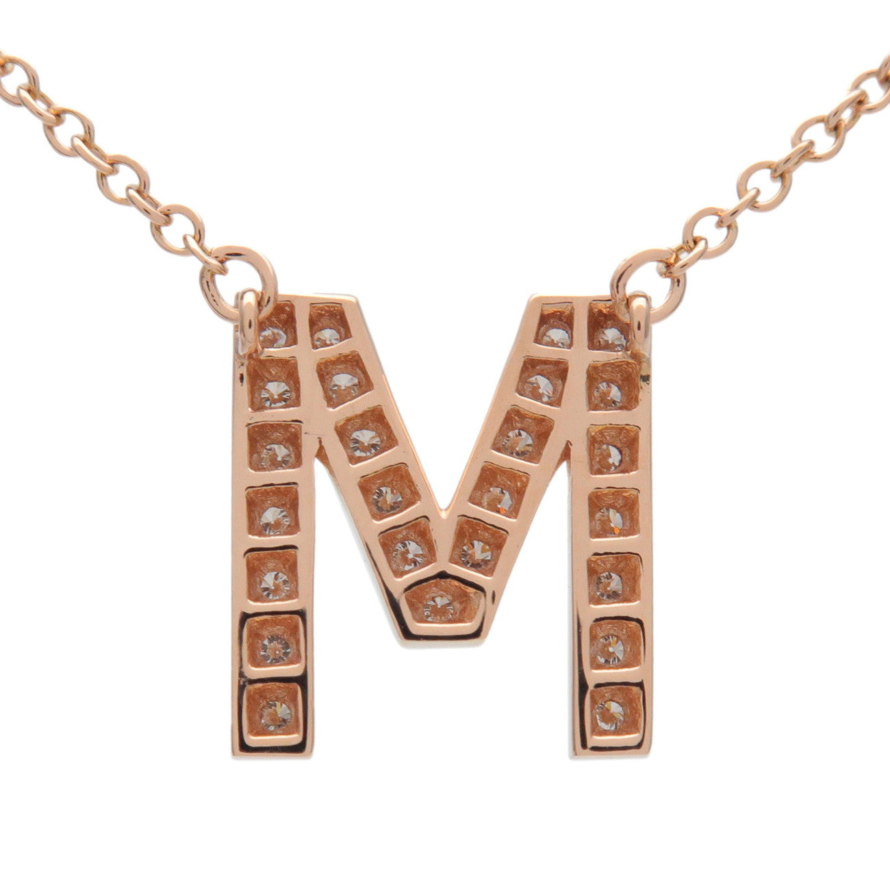 Tiffany & Co Letter Initial M Necklace K18PG 750PG Rose Gold