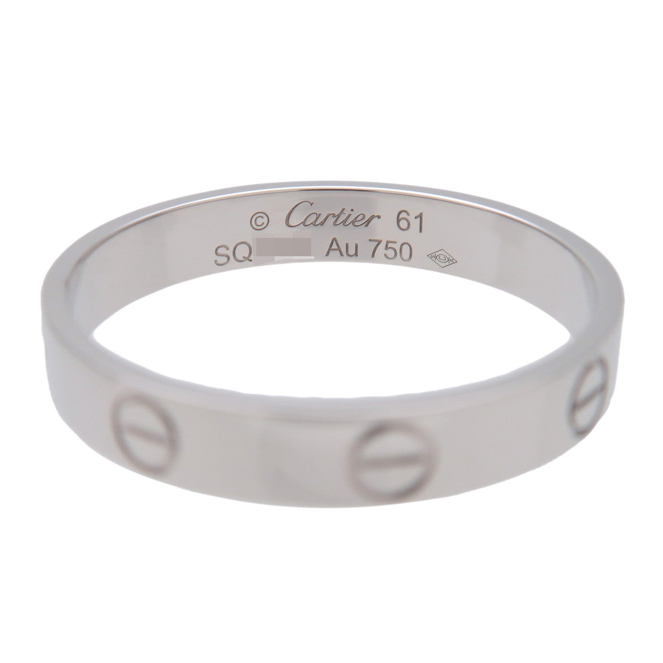 Cartier Mini Love Ring K18 750WG White Gold #61 US9.5 EU61 HK21