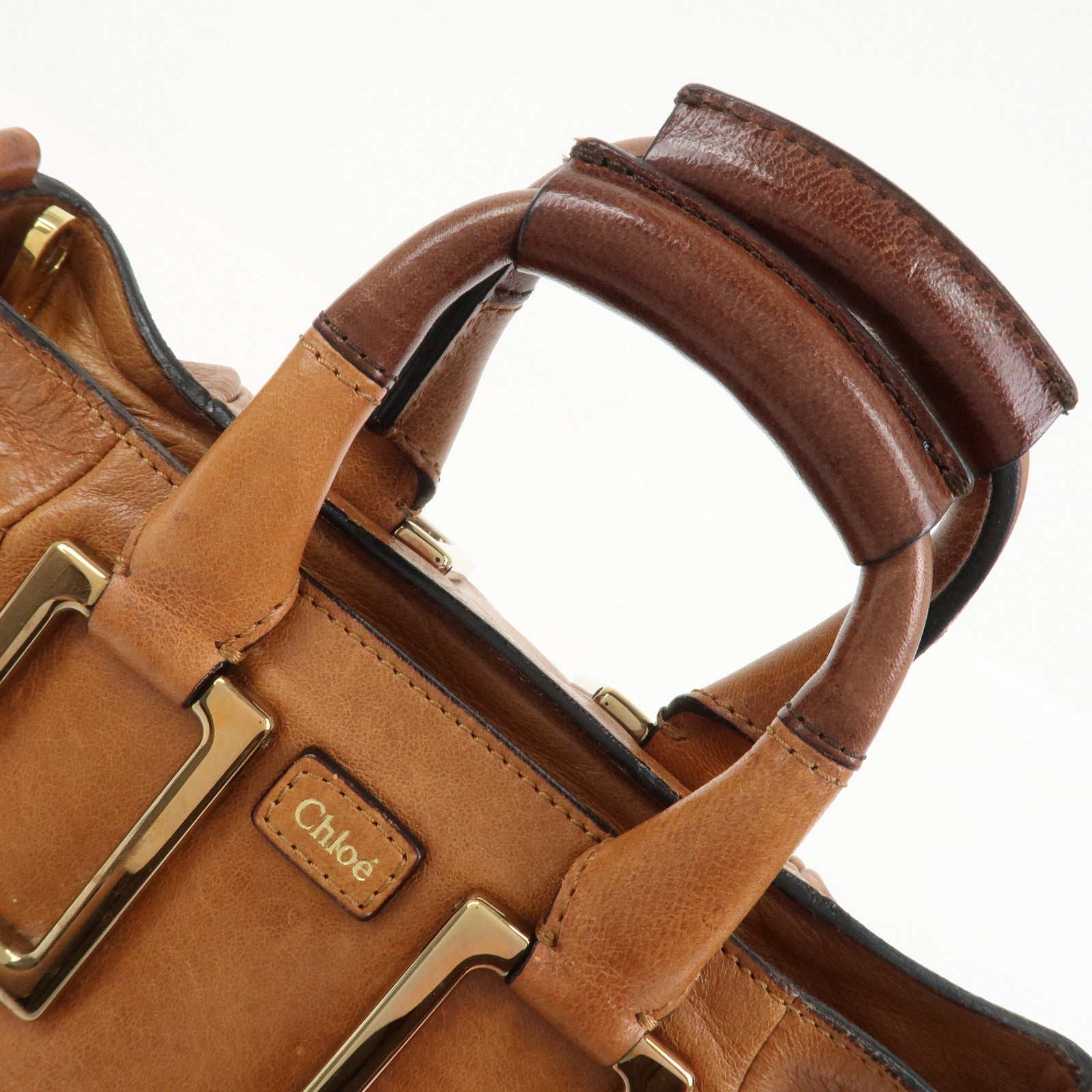 Chloe Ethel Leather 2Way Bag Hand Bag Shoulder Bag Brown