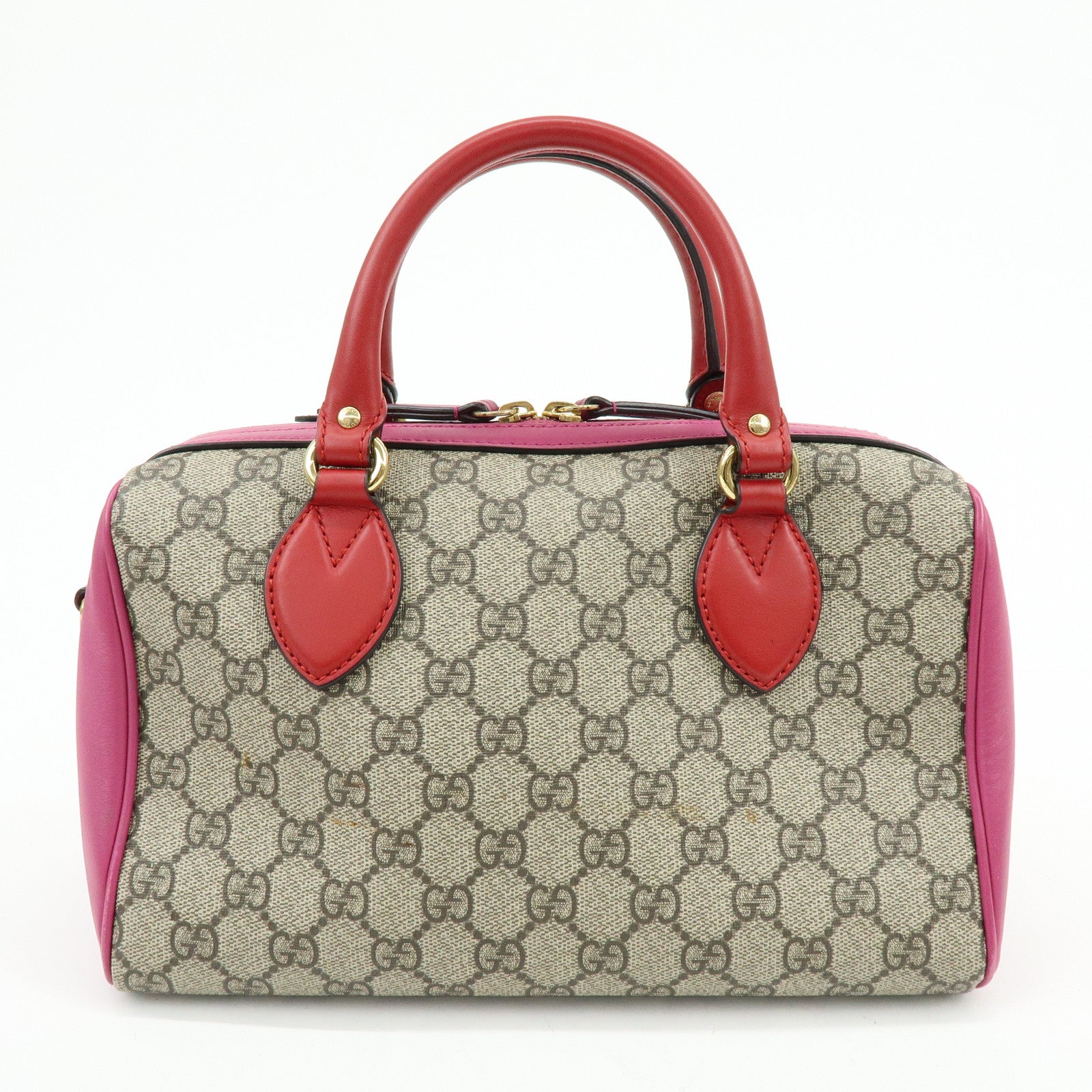 GUCCI GG Supreme Leather 2Way Bag Hand Shoulder Bag Beige 409529
