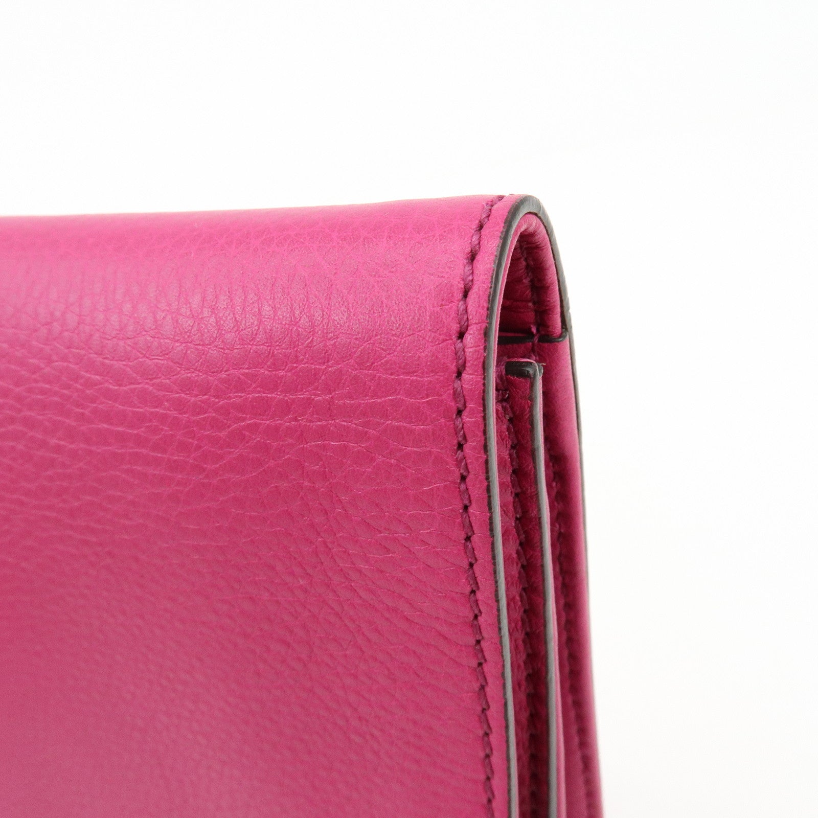 GUCCI SOHO Interlocking G Leather Tassel Clutch Bag Pink 336753