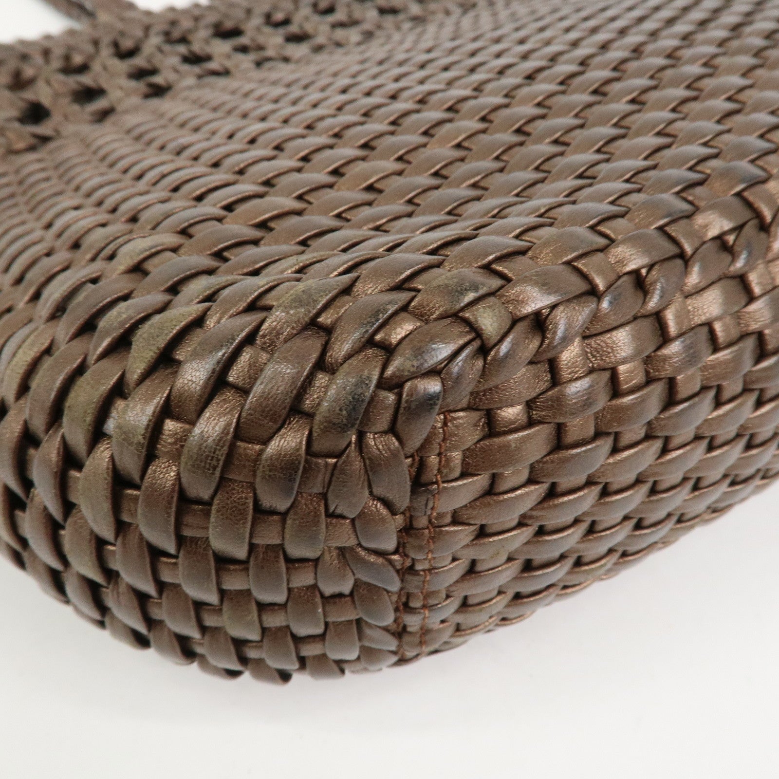 Ferragamo Gancini Logo Leather Tote Bag Shoulder Bag Brown