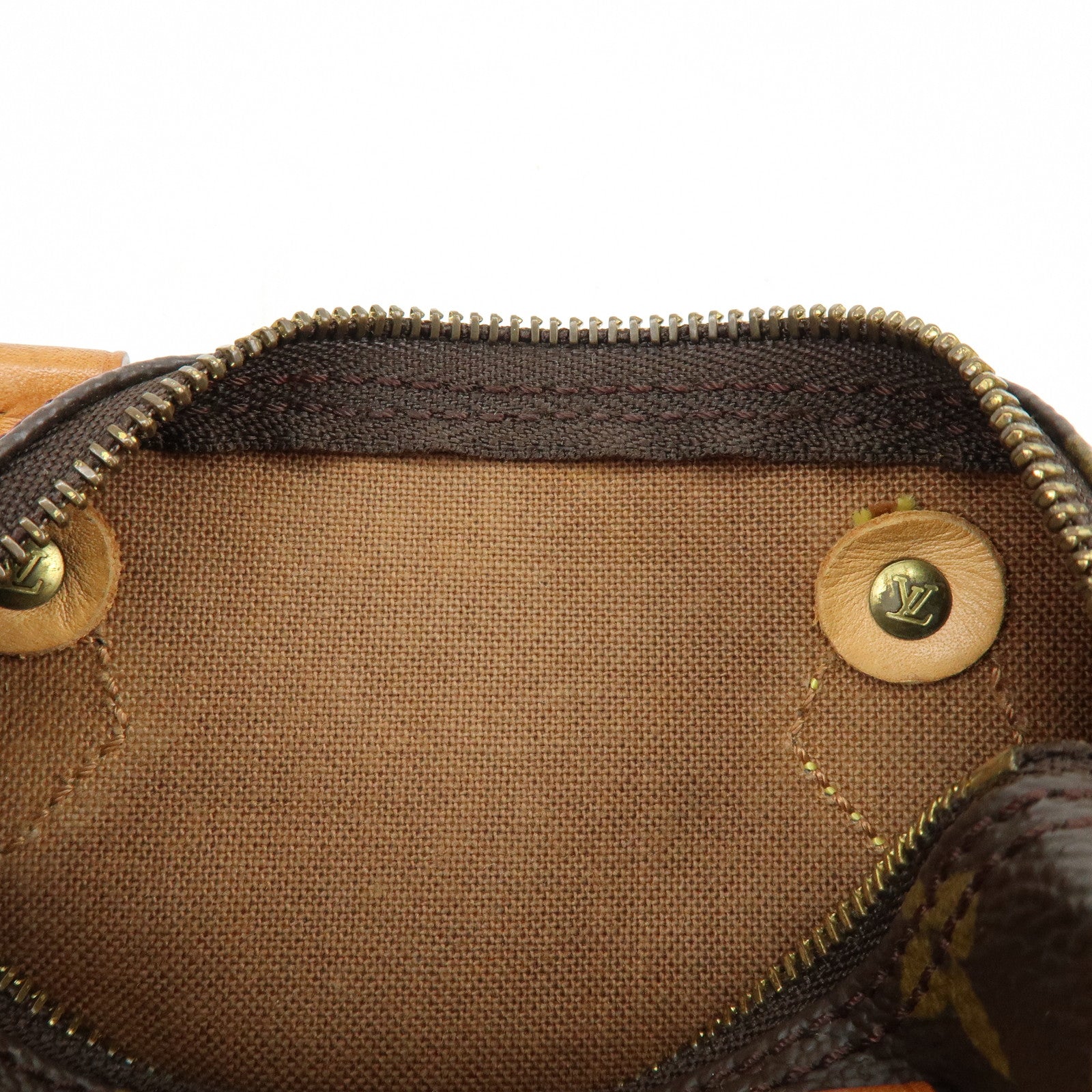 Louis Vuitton Monogram Mini Speedy Hand Bag ＆ Strap Brown M41534