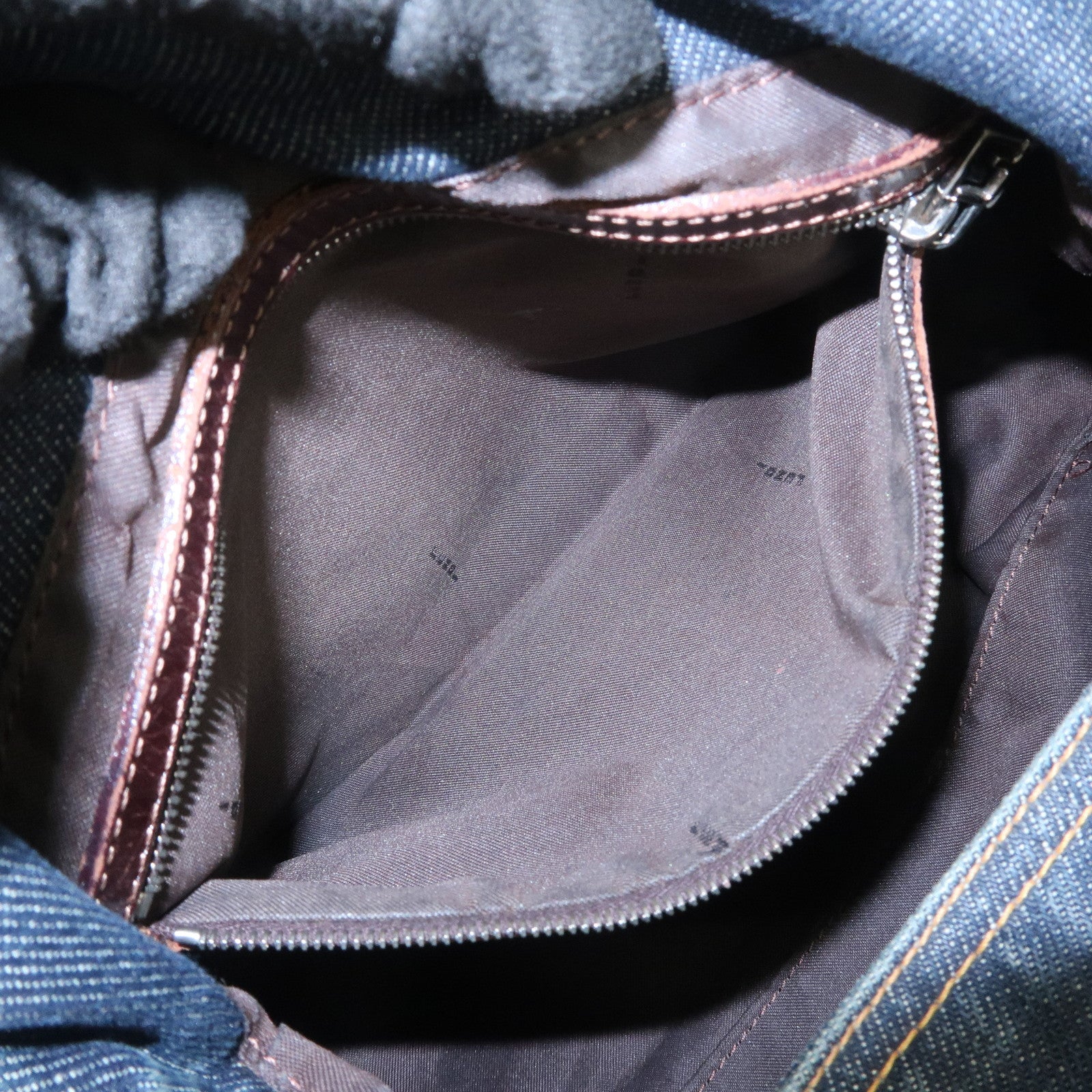 FENDI Mamma Baguette Denim Leather Shoulder Bag Hand Bag 26325