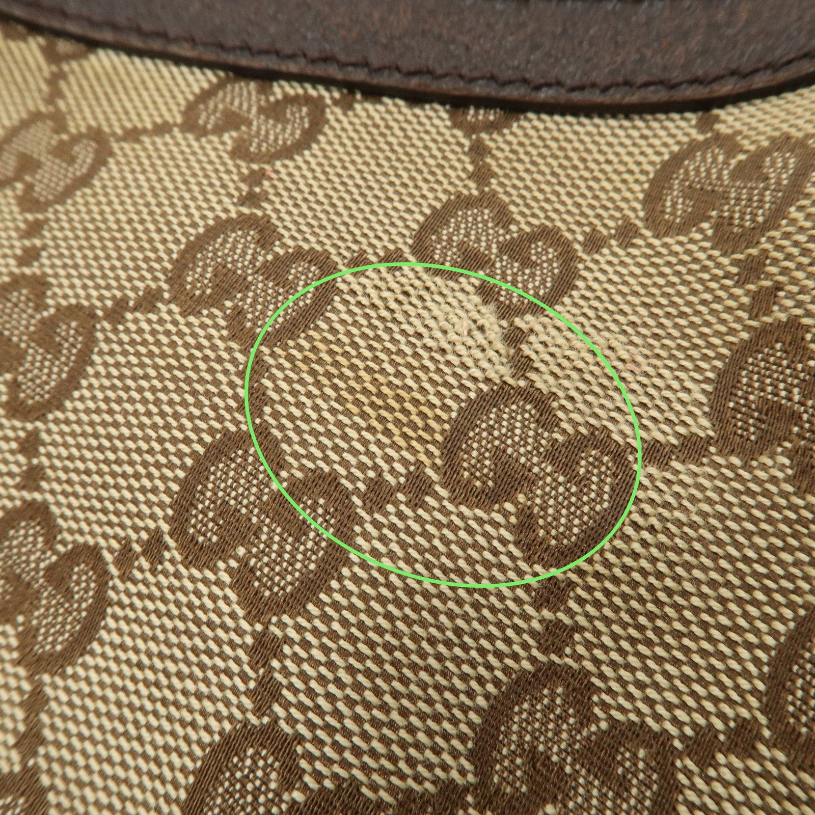 GUCCI Sherry GG Canvas Leather Shoulder Bag Beige Brown 181092