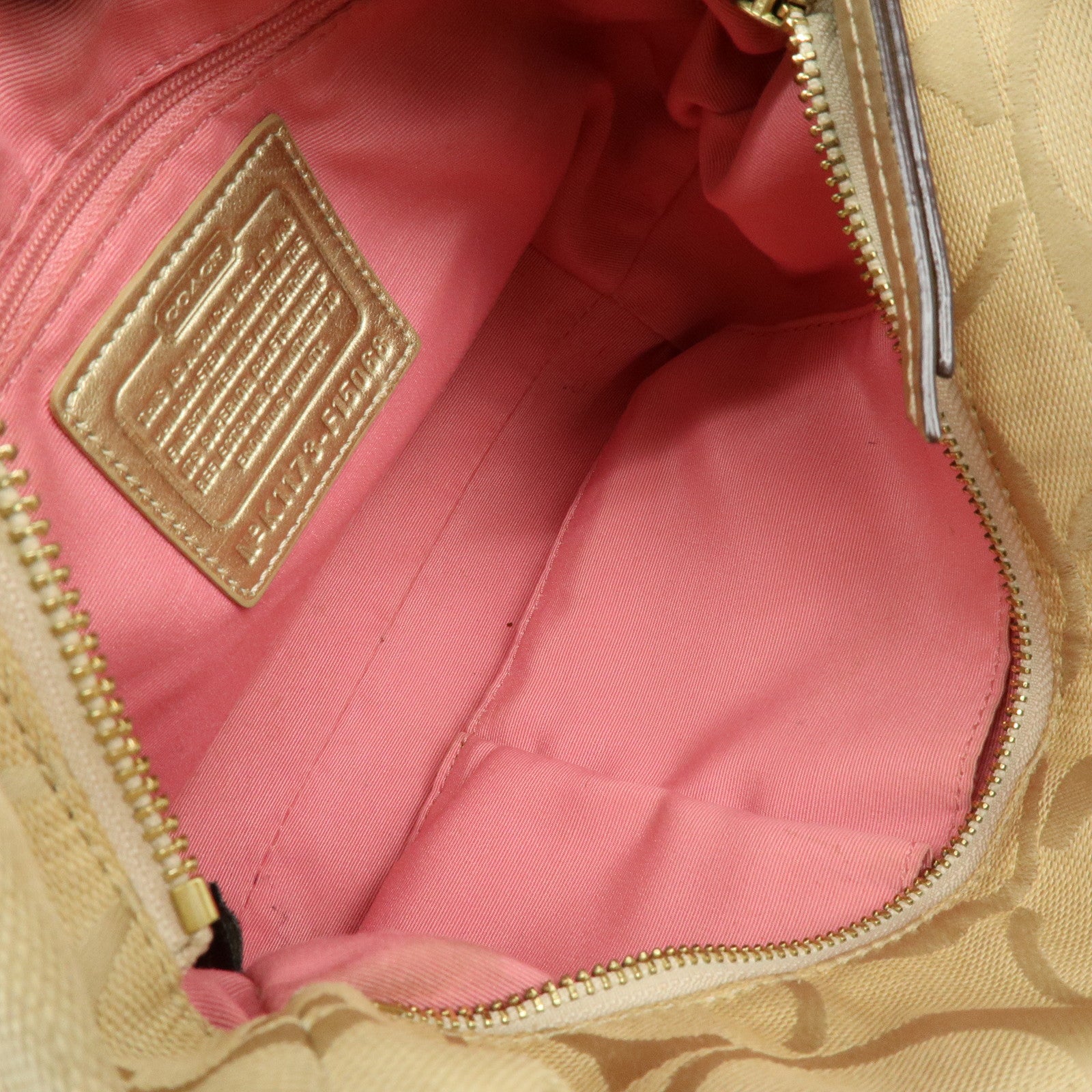 COACH Signature Set of 2 Canvas Leather Shoulder Bag Brown Beige