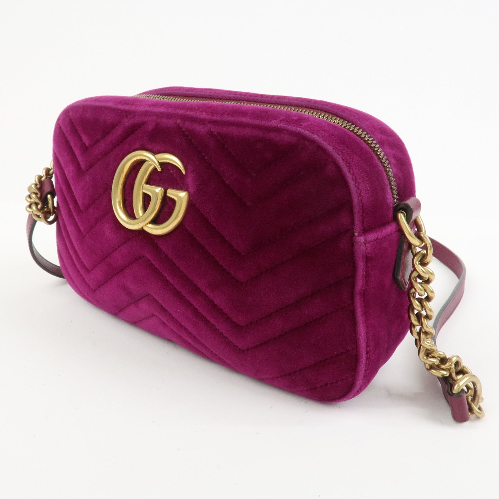 GUCCI GG Marmont Velvet Leather Shoulder Bag Crossbody Bag 447632