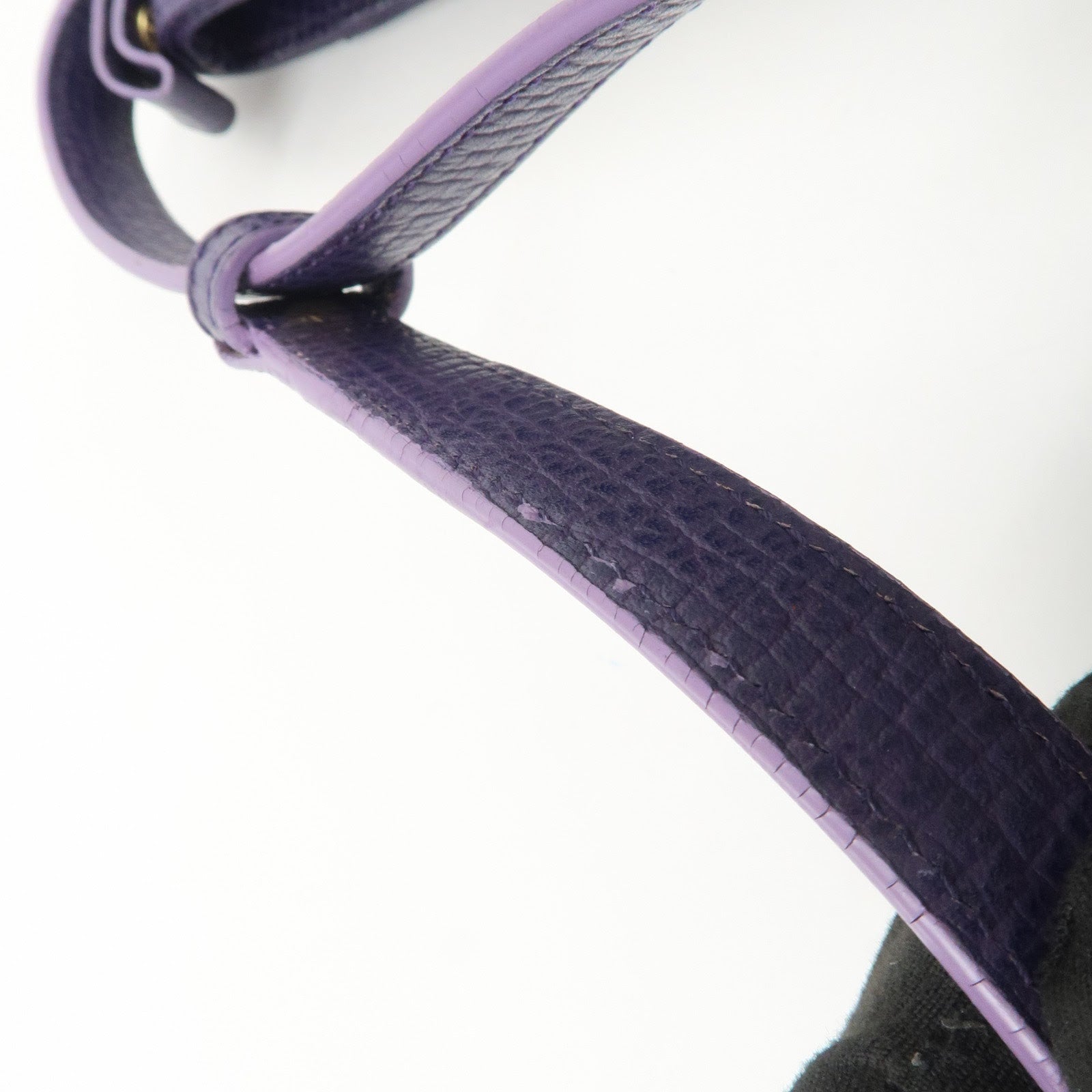 LOEWE Leather Shoulder Bag Hand Bag Purple