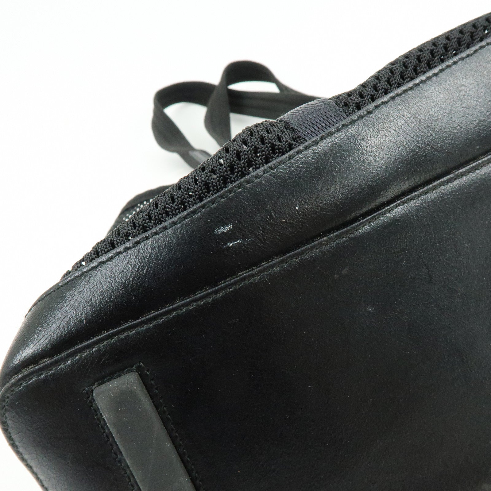 PRADA Mesh Leather Tote Bag Shoulder Bag Black