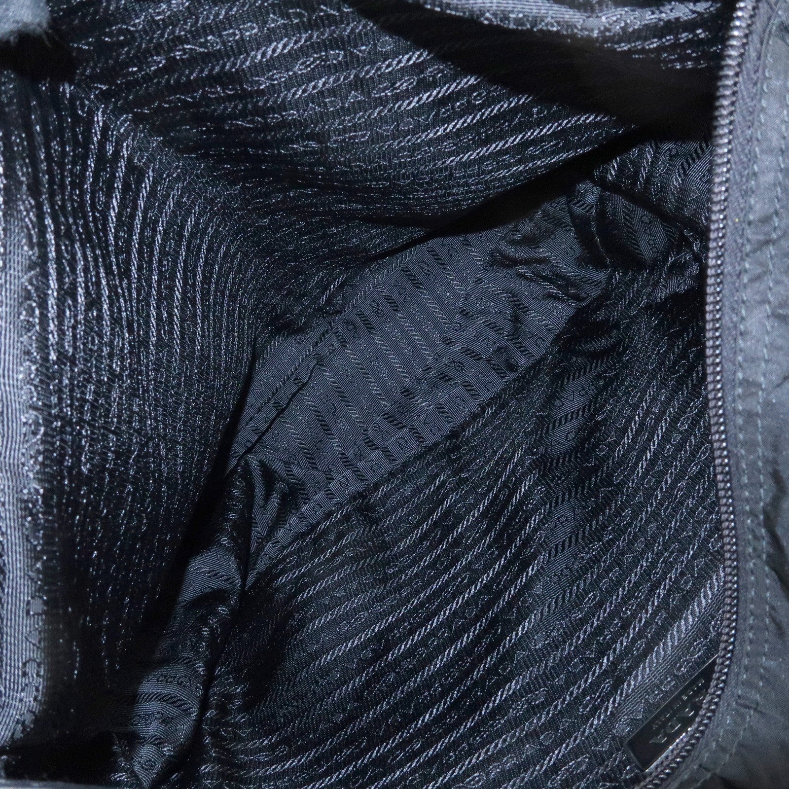 PRADA Triangle Logo Nylon Leather Shoulder Bag Crossbody Bag Black