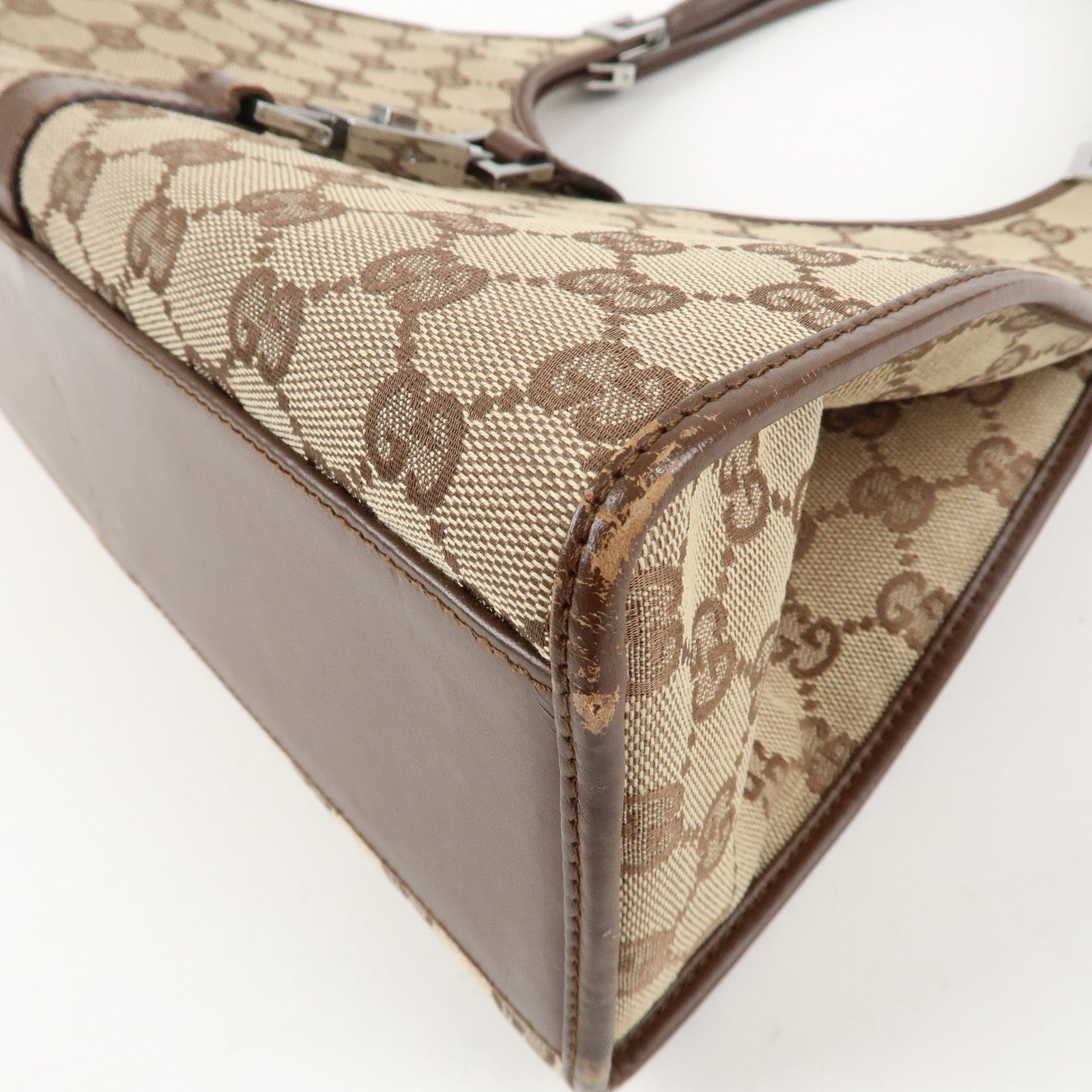 GUCCI Jackie Leather Shoulder Bag Hand Bag Black 002.1067 Used